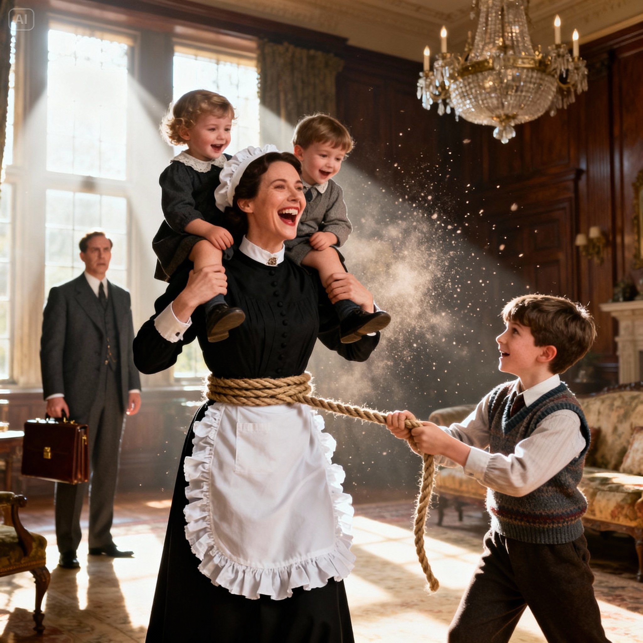 THE BILLIONAIRE ENTERED HIS HOUSE UNANNOUNCED AND SAW THE HOUSEKEEPER WITH HIS TRIPLETS: WHAT HE SAW CHANGED EVERYTHING.