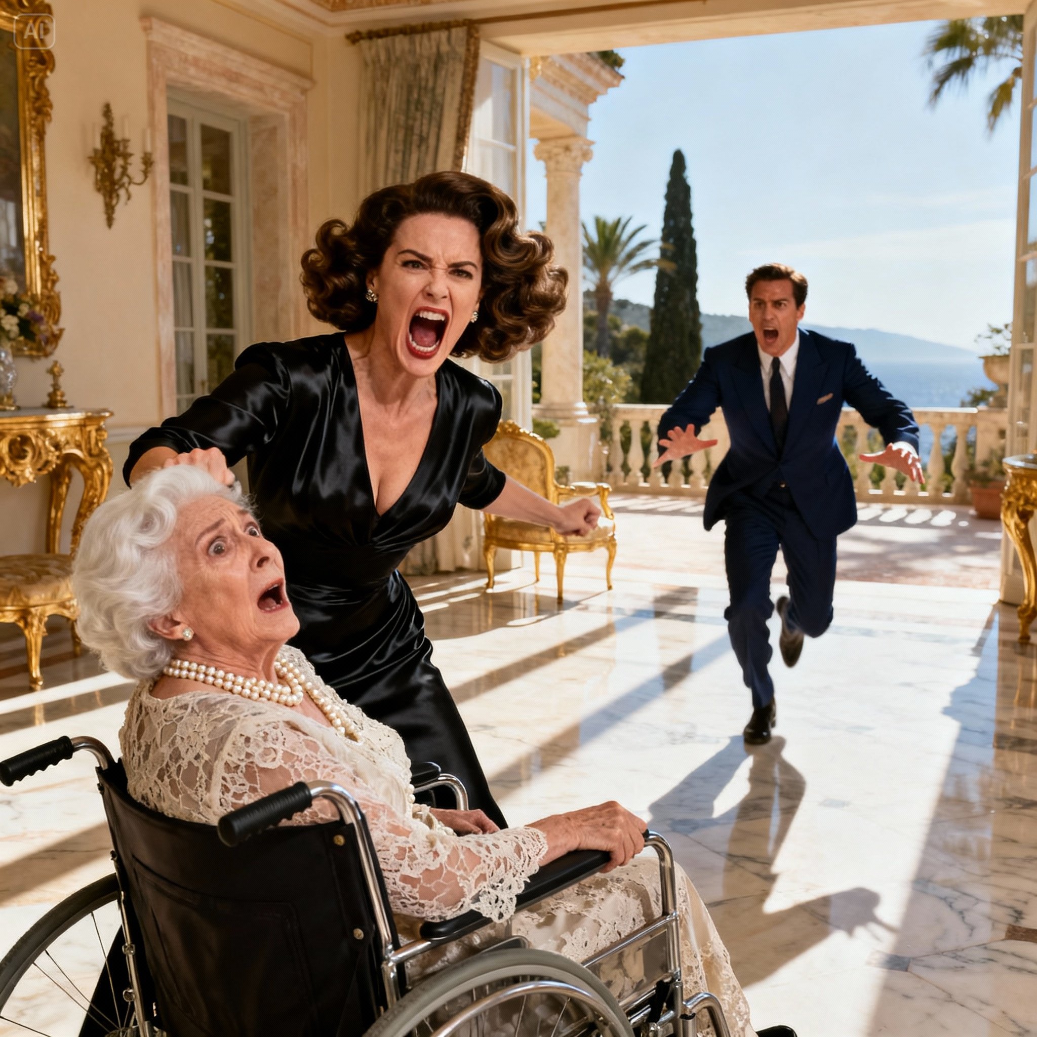 Millionaire comes home early, finds his fiancée kicking his demented mother, screams, and does this…