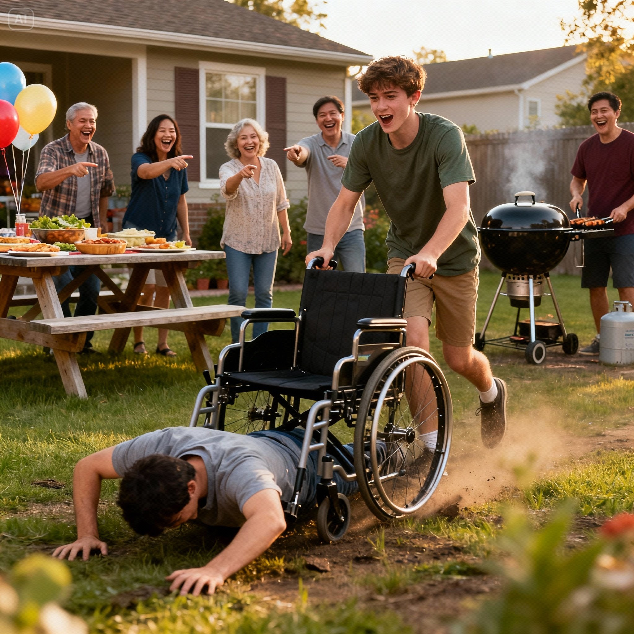 My Brother Pushed Me Out Of My Wheelchair At Our Family Reunion. Stop Faking For Attention. Everyone Laughed As I Lay On The Ground. What They Didn’t Know Was That My Doctor Was Standing Right Behind Them. He Cleared His Throat And Said Five Words That Ended Everything…