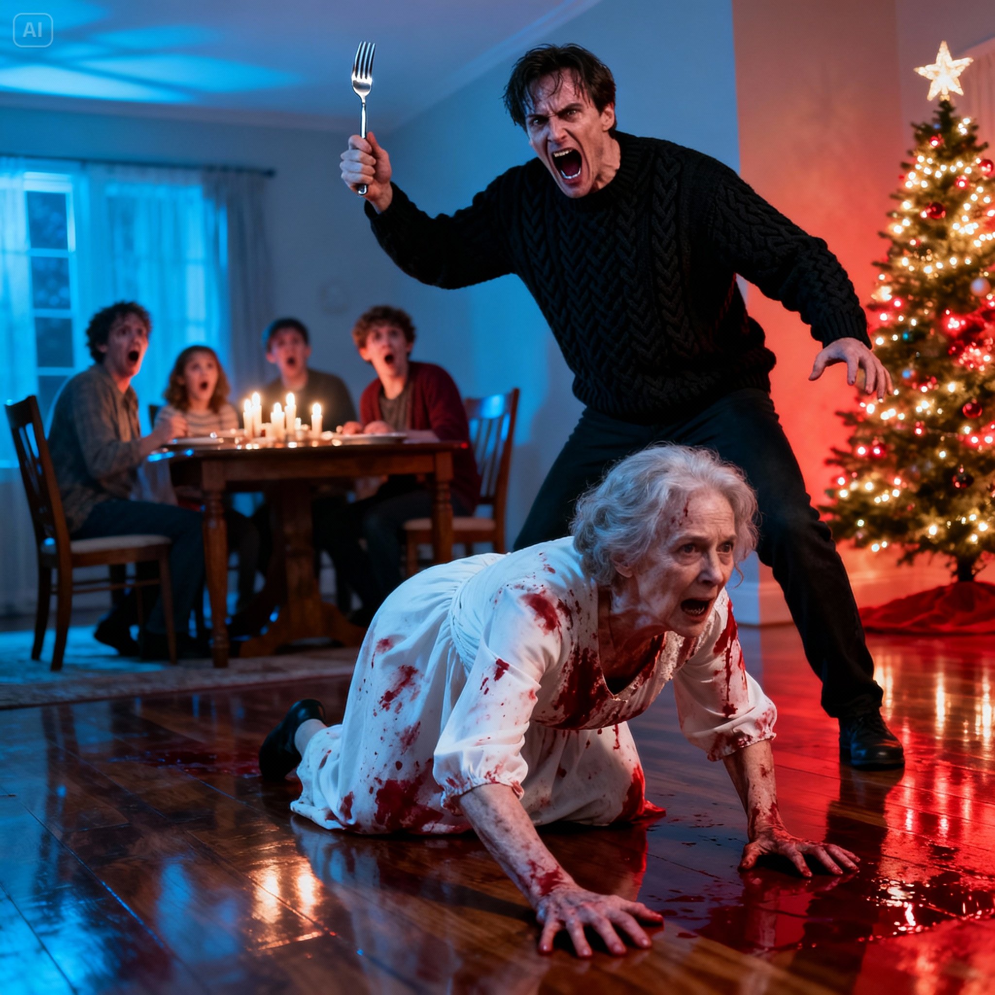 My stepson shoved me at the Christmas table and snarled, “That seat belongs to my mother. Get out.” I crashed to the floor in front of the entire family. No one helped me up. They just kept eating, pretending nothing had happened. For five years, I had given everything to this family—my time, my care, my loyalty. But in that moment, I realized they needed to know who I really was. And what I did next didn’t just change the dinner—it made their entire world collapse.