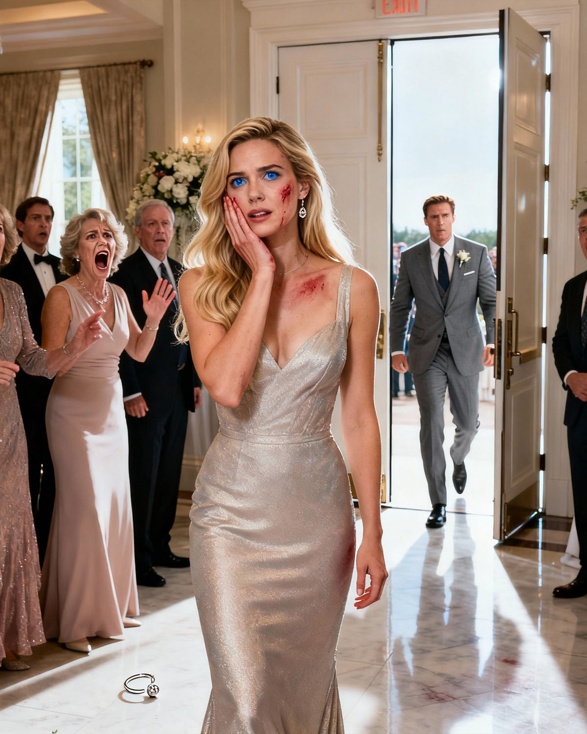 At my sister’s wedding, my parents told me to hand over the keys to my penthouse in front of fifty people. When I refused, my mother slapped me so hard that my earring went flying across the floor. I walked out and made a single phone call. An hour later, a man arrived at the reception. And the moment my mother saw who it was, she started screaming.