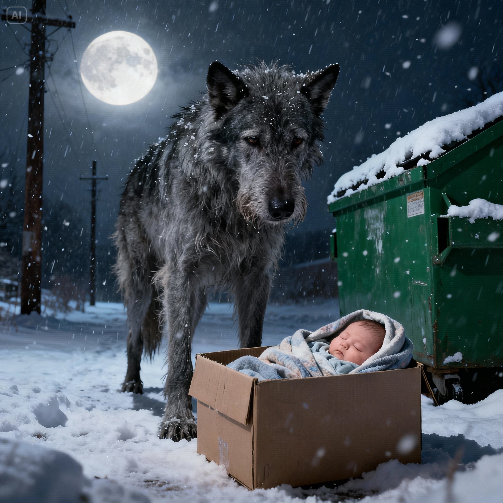 A touching story about an old dog who used the remaining warmth of his body to save an abandoned baby on a snowy night, and the ending.
