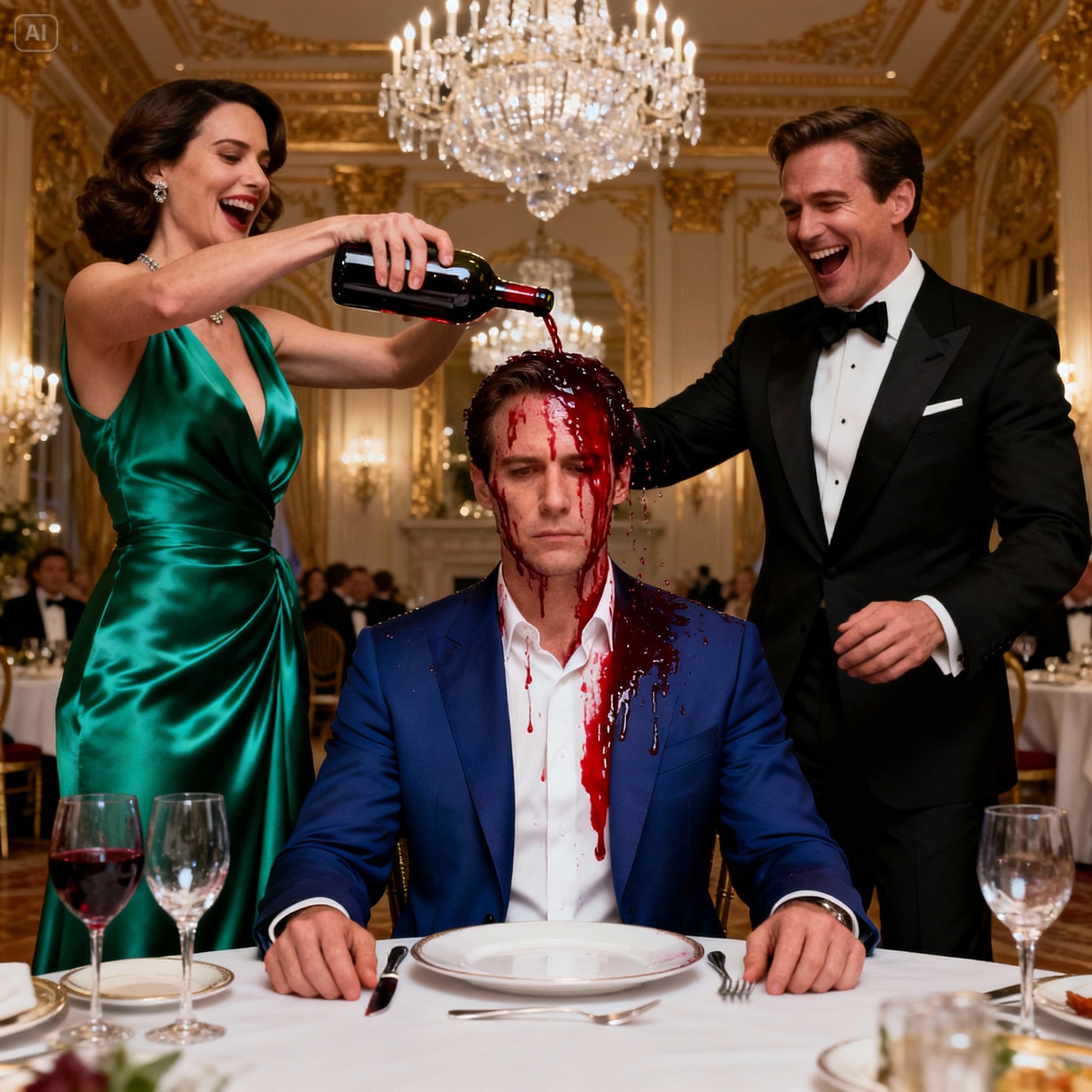 The CEO and his wife mocked the quiet man in the simple suit. To humiliate him, they poured red wine over him in front of everyone. “Know your place,” she whispered. He just smiled, walked out, and made a call. And then their $800 million empire began to crumble.