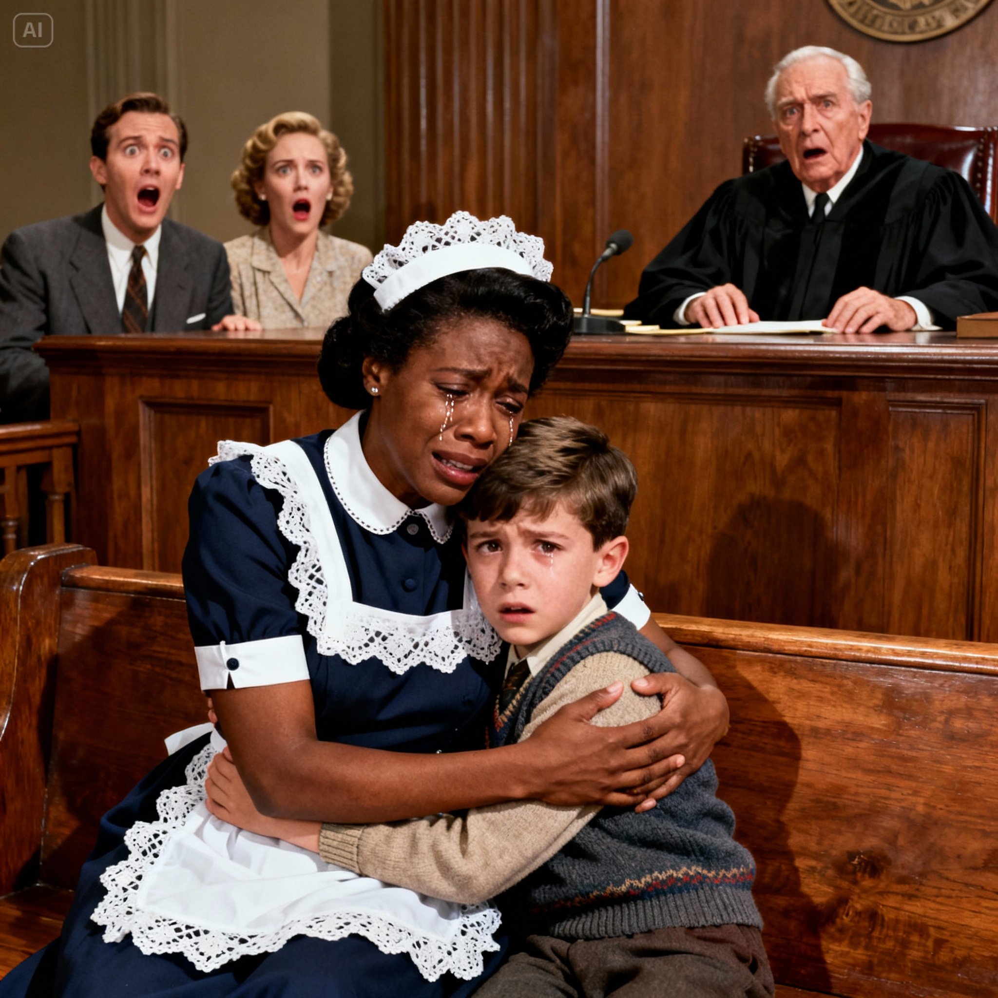 “A humble maid who had spent years serving a powerful millionaire family was suddenly accused of stealing an invaluable piece of jewelry. She was taken to court without a lawyer, humiliated before the entire world, and left completely alone against the power of the rich. Everyone assumed she was guilty, because the word of the powerful carried more weight than her tears or her truth.