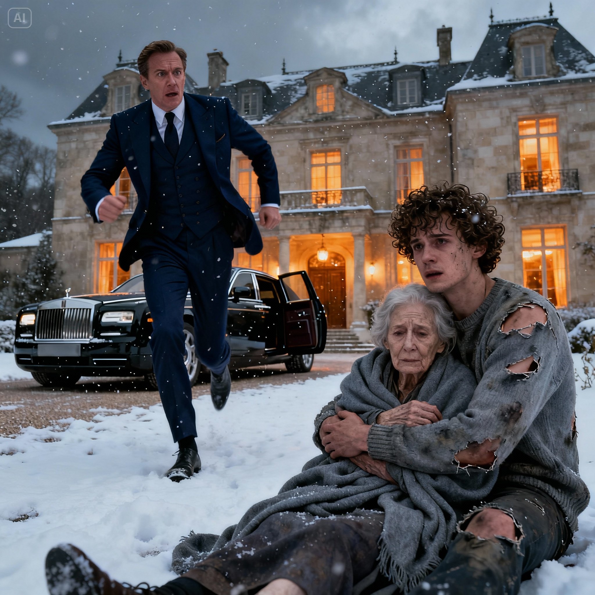 MILLIONAIRE FREEZES UPON SEEING HIS MOTHER LEANING ON A HOMELESS YOUTH — HE RUNS TOWARD THEM…