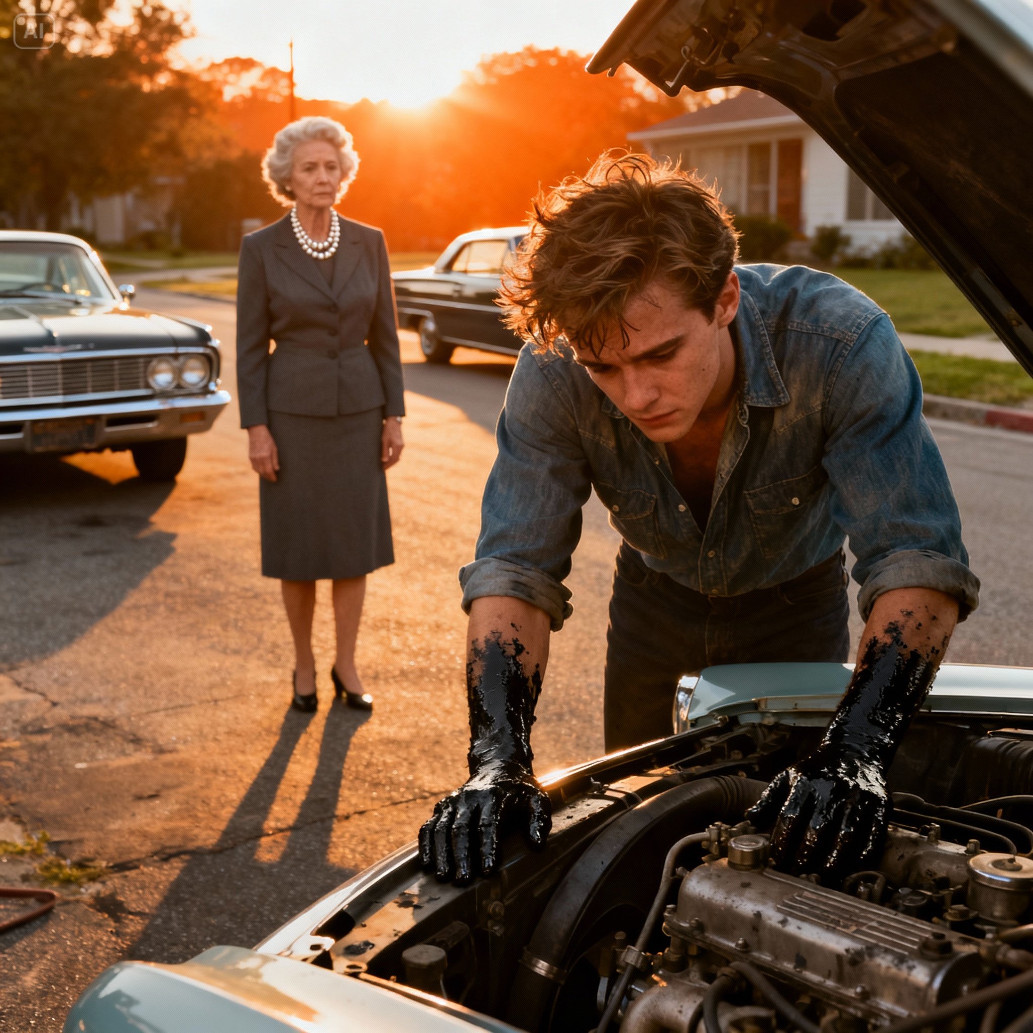 My girlfriend’s parents hated me. On my way to meet them, I stopped to help fix a woman’s vintage car. I arrived late and covered in grease. Then the woman I helped pulled up…