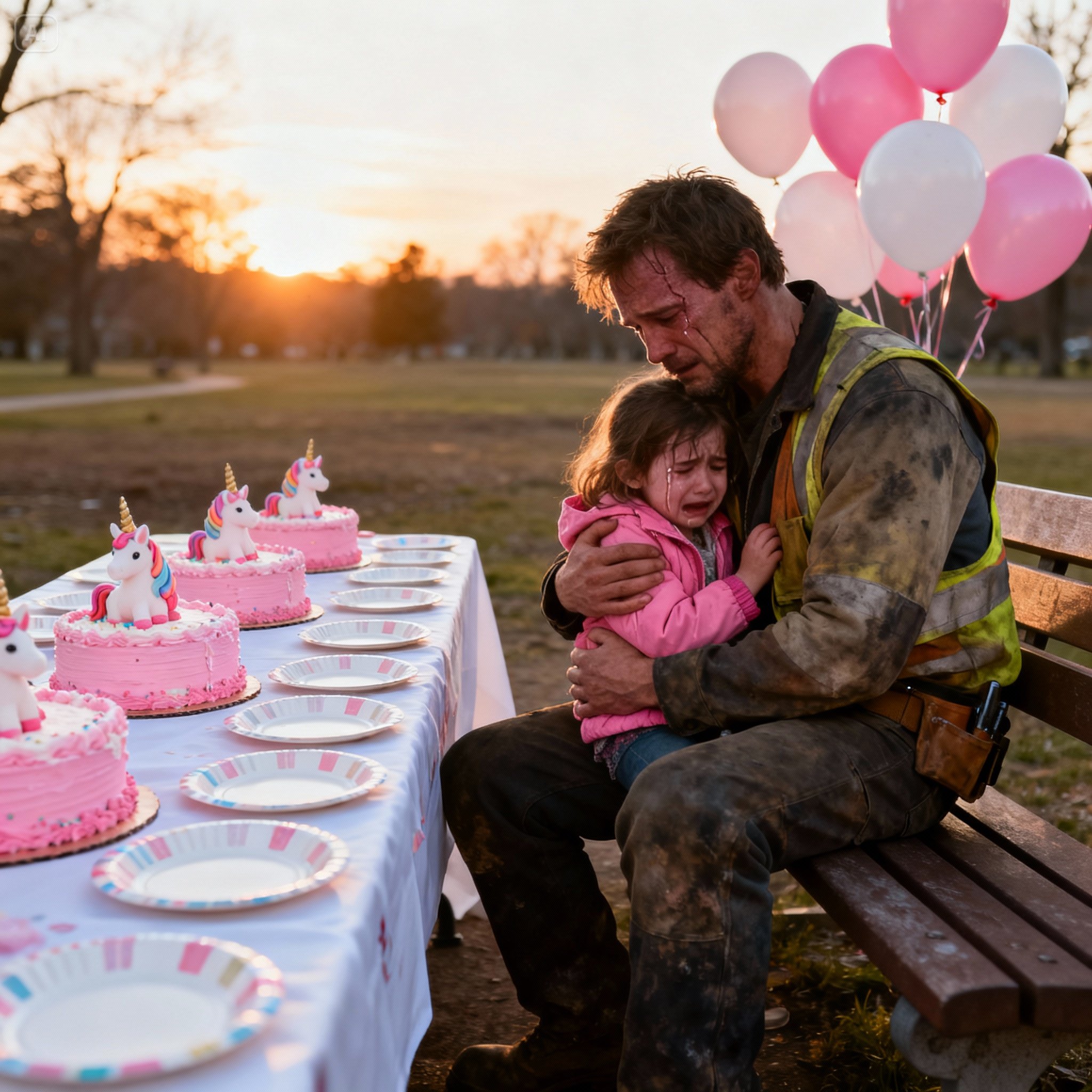 “The father had prepared balloons, cake, and twenty-five colorful invitations, but for three hours, no one showed up at the elegant park in the wealthy neighborhood. I didn’t know yet that the photo of that empty birthday party would send seventy-three bikers roaring toward that six-year-old girl.”