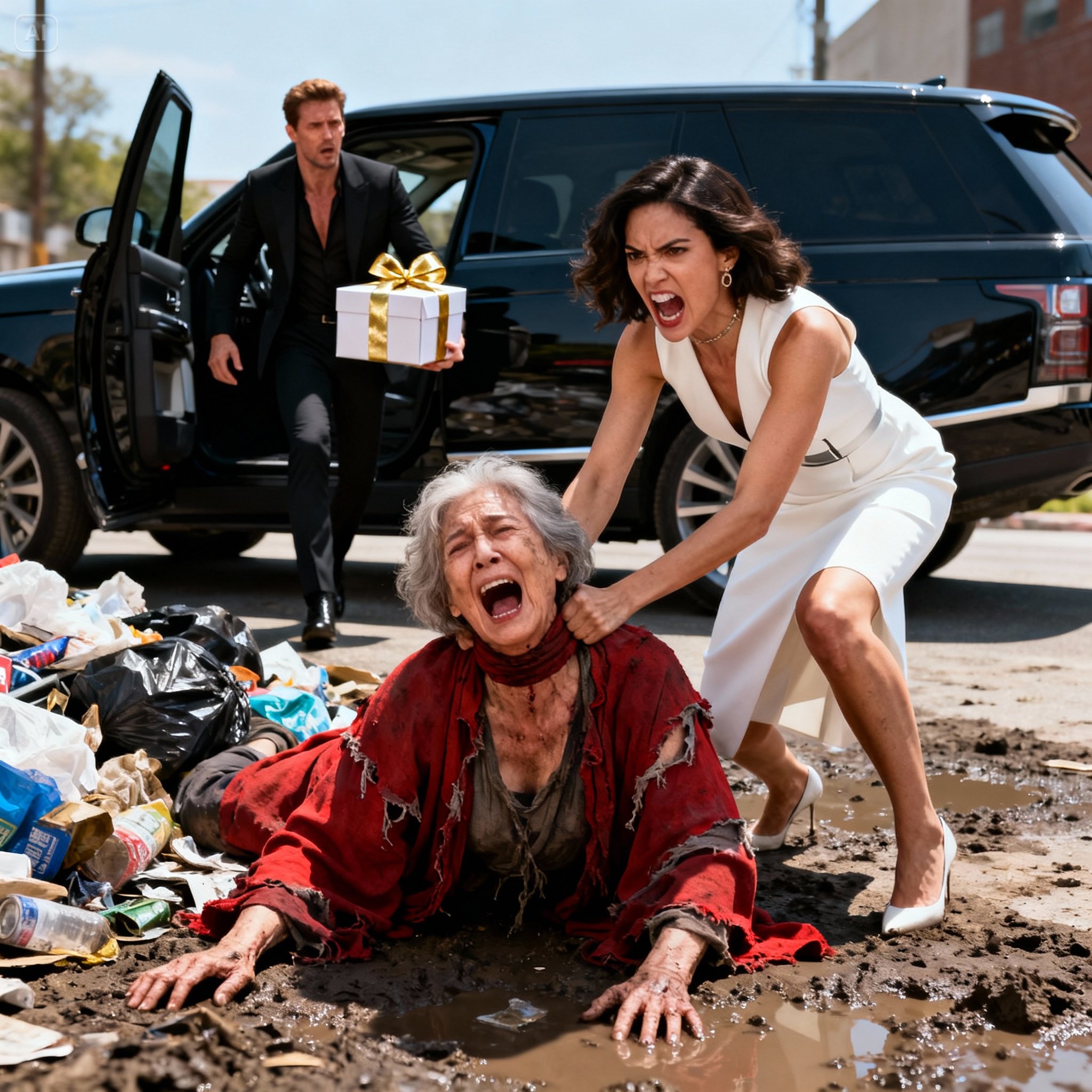 The Billionaire returns home on Thanksgiving and sees his wife forcing his sick mother to eat trash outside