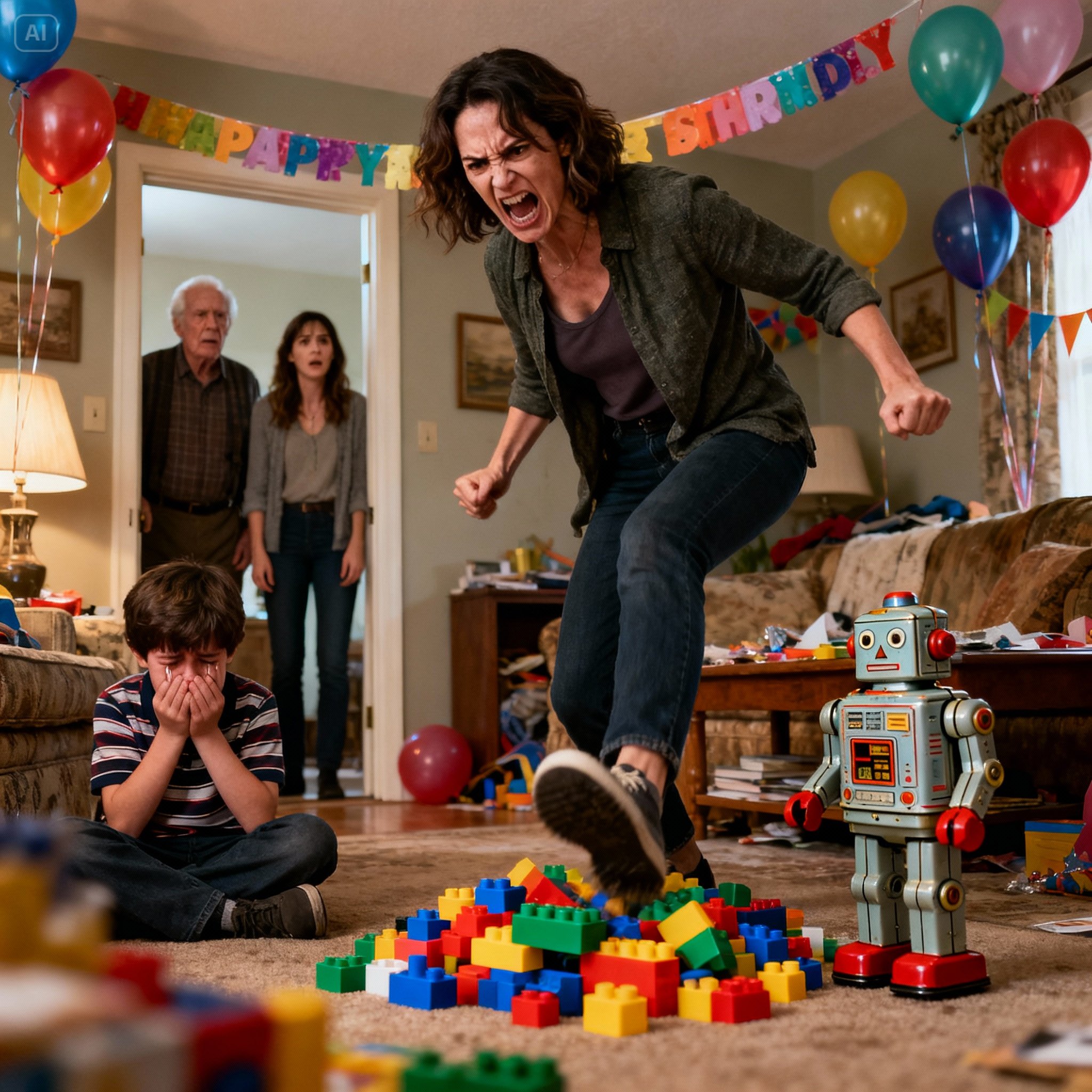 “My sister smashed all of my son’s birthday presents while everyone laughed—then my father took off his wedding ring and said four words that changed our family forever.”