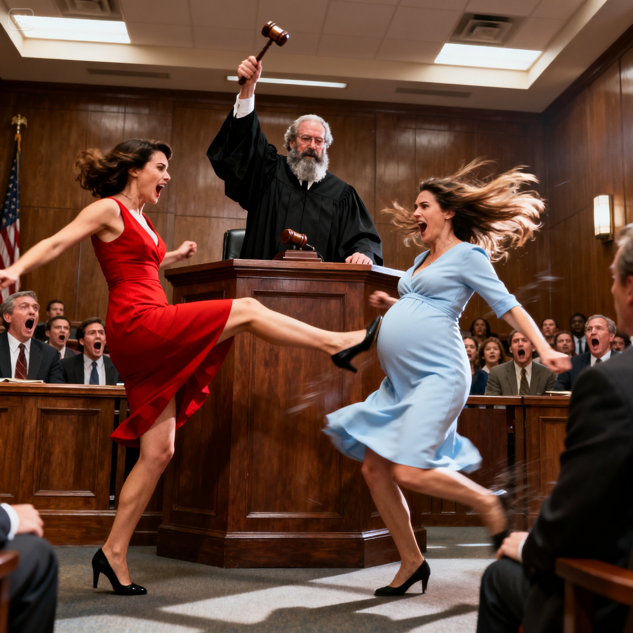 The Mistress Kicked The Pregnant Wife In The Stomach Inside The Courtroom. The Billionaire Smiled, Thinking He Had Won. He Didn’t Know The Judge Watching From The Bench Was The Father He Never Knew His Wife Had — And The Judge Wasn’t Just Watching, He Was Hunting.