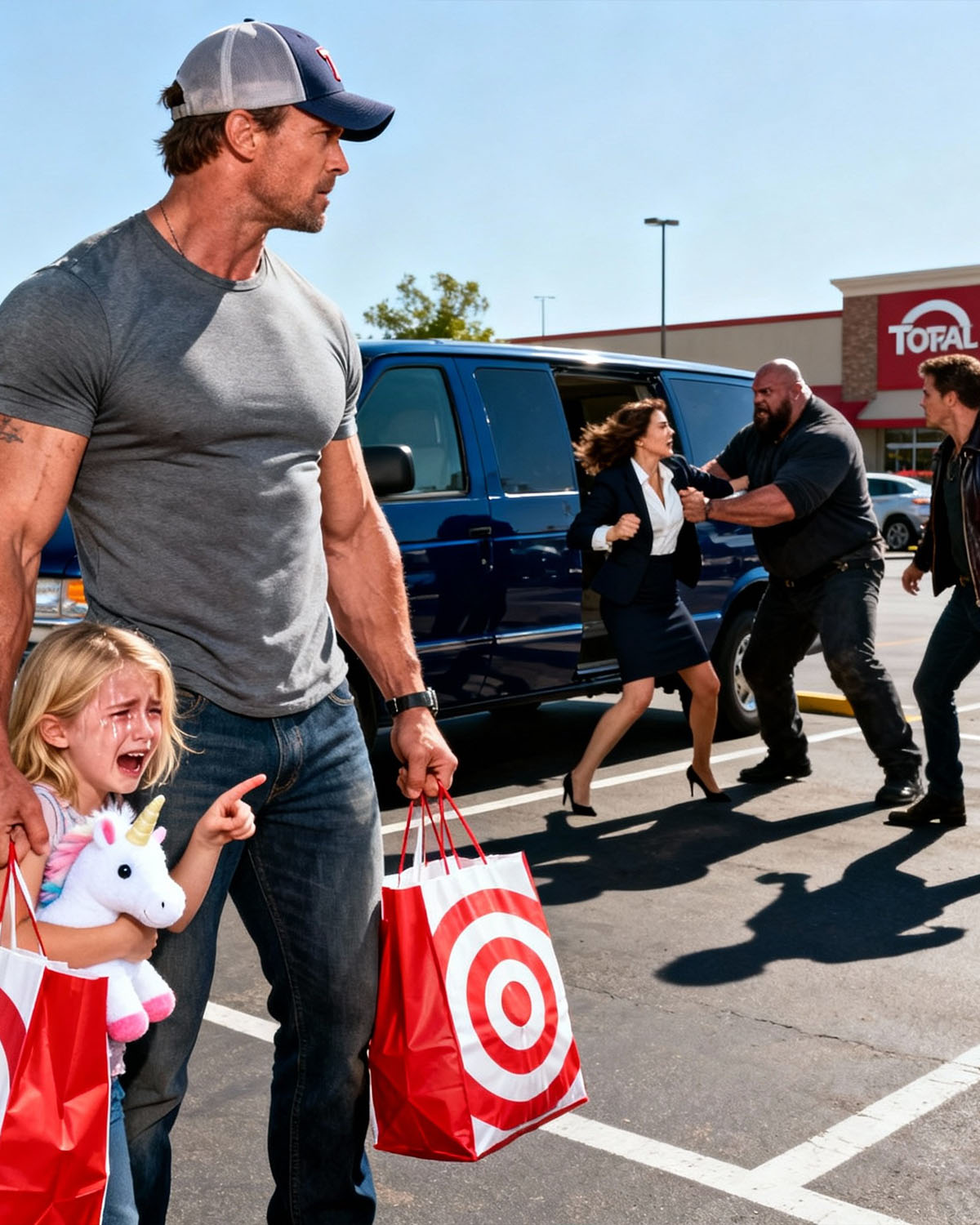 “Daddy, please help her!” — A veteran SEAL makes a split-second decision in a parking lot, and a Navy Admiral knocks on his door the next morning…