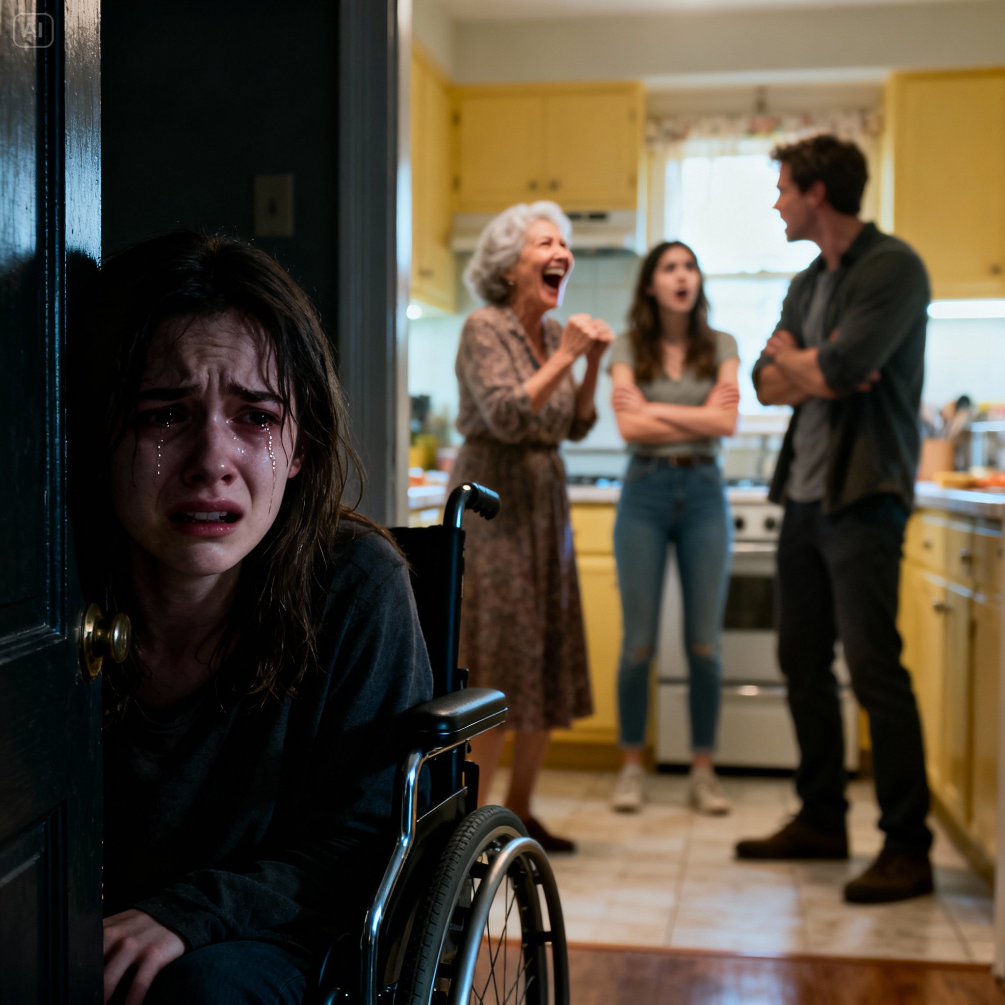 “I’ve been in a wheelchair since a childhood accident. One day, coming home early from work, I overheard my parents and older sister talking. My mother laughed and said: ‘She hasn’t realized yet, so we’re safe.’ My sister mocked: ‘If she knew the truth about the accident, we’d be in serious trouble. Because…’ At that moment, I was speechless. And what I did next shocked them all.”