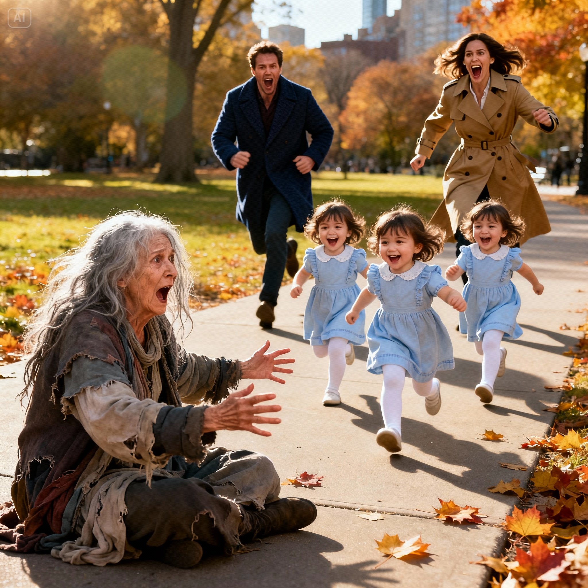 The millionaire’s triplet daughters were blind—until the old beggar woman changed everything