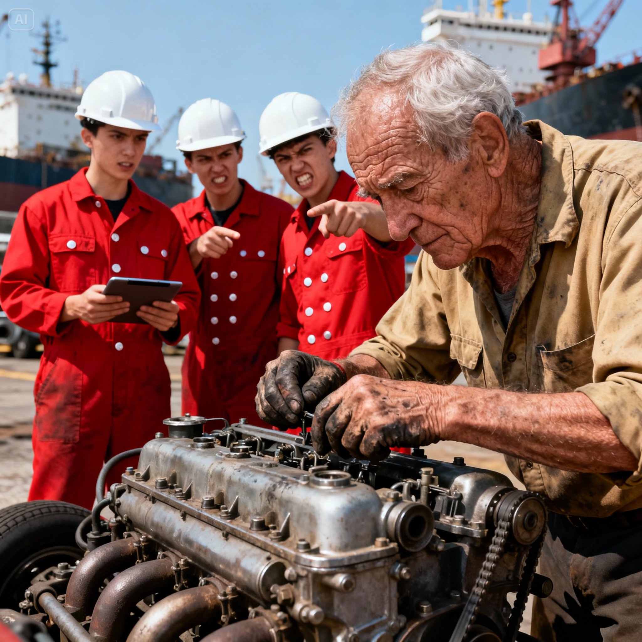 “YOU’RE USELESS NOW” – THEY MOCKED THE OLD MAN… BUT HE SILENCED THE ENGINEERS BY FIXING THE ENGINE IN MINUTES