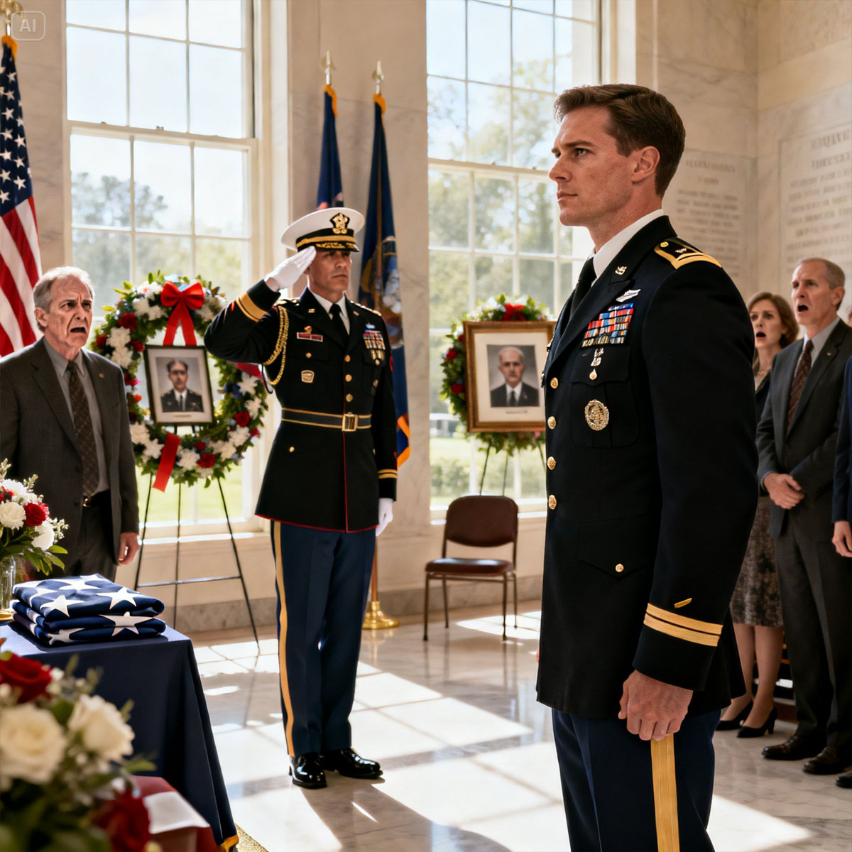 At the funeral, my father let out a mocking laugh when he saw the badge on my chest. “You?” he said aloud, narrowing his eyes. “A soldier? Stop pretending.”