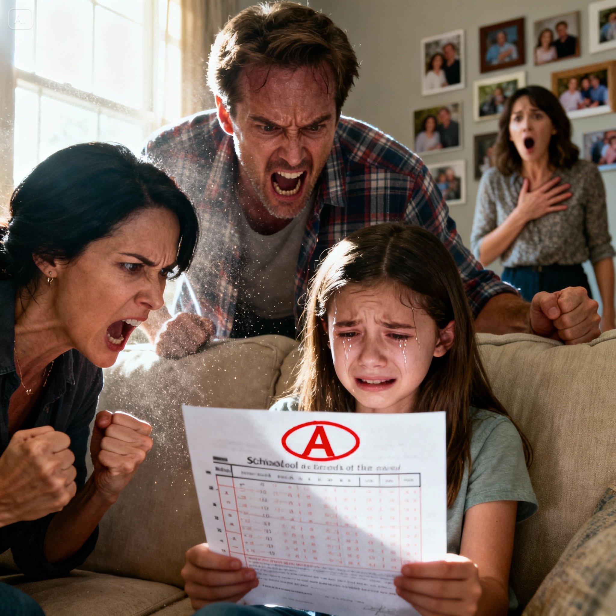 My daughter came home crying and whispered, “Uncle slapped me because I got an A and his son didn’t.” I saw the red handprint burning on her cheek. I didn’t scream. I didn’t confront him. Instead, I took out my phone and made a decision that would destroy his entire life.