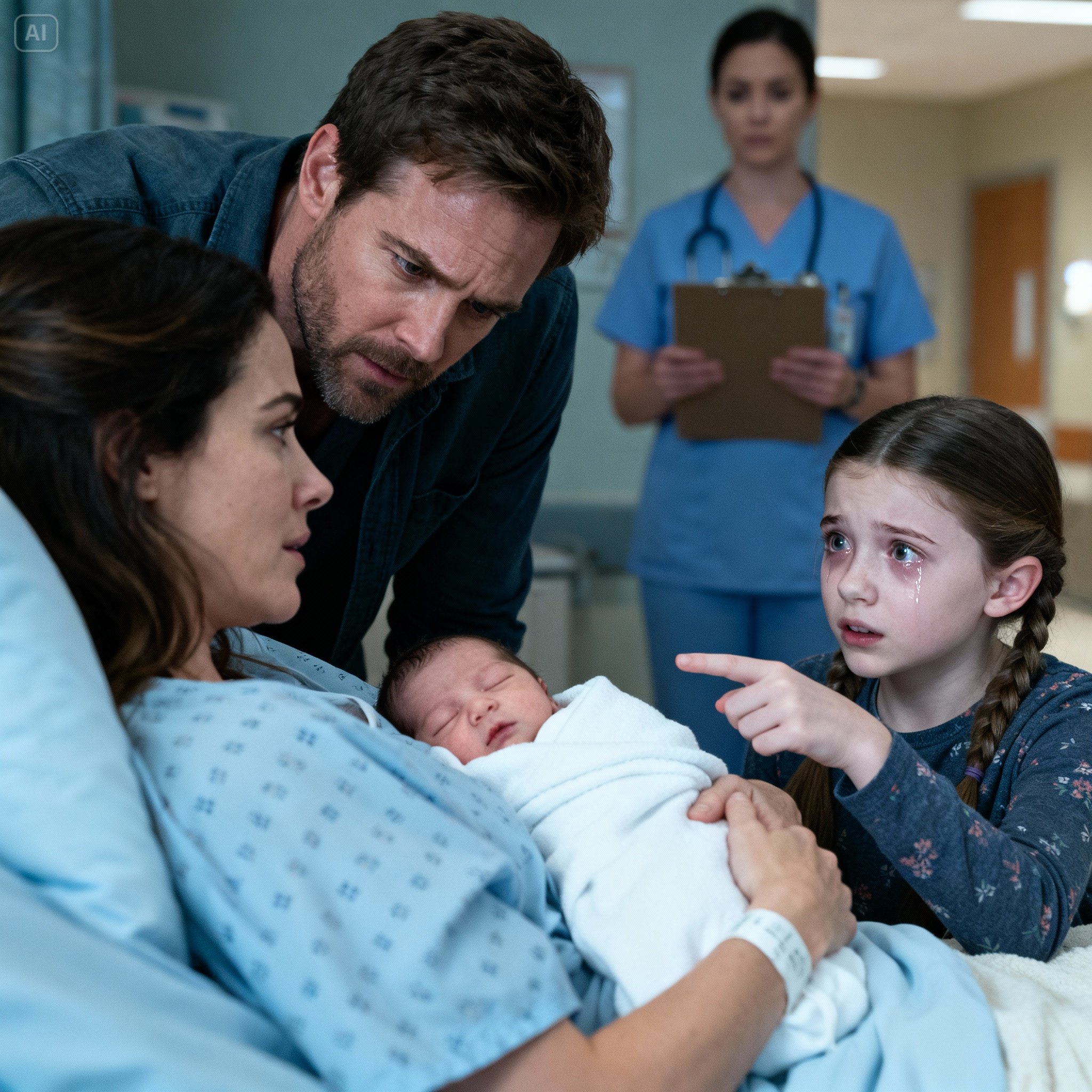 The second I stepped inside with my newborn in my arms, my nine-year-old daughter turned white with shock…