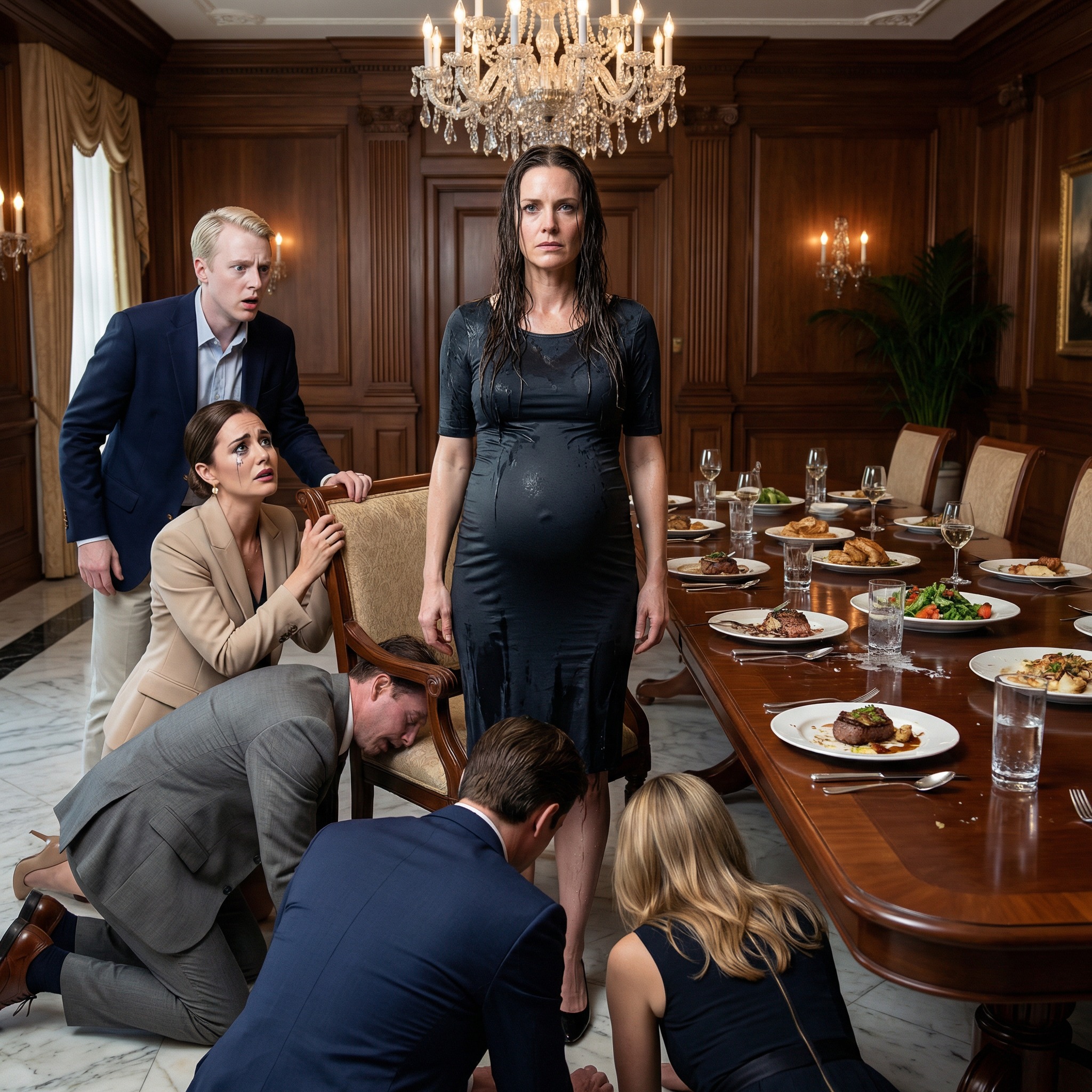 I never told my ex-husband and his wealthy family that I was the secret owner of their employer’s multi-billion dollar company. They thought I was a ‘broke, pregnant charity case.’ At a family dinner, my ex-mother-in-law ‘accidentally’ dumped a bucket of ice water on my head to humiliate me, laughing, ‘At least you finally got a bath.’ I sat there dripping wet. Then, I pulled out my phone and sent a single text: ‘Initiate Protocol 7.’ 10 minutes later, they were on their knees begging.