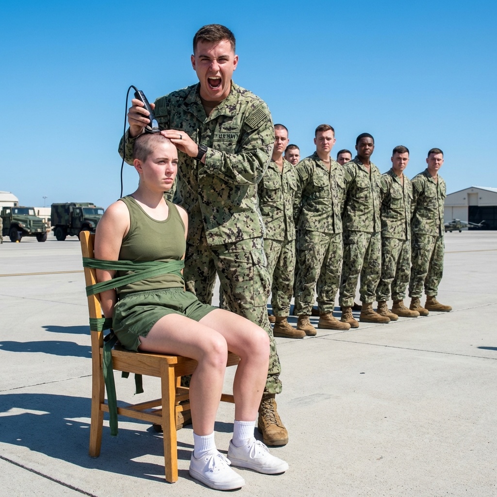 They shaved her head and, moments later, a general shouted: “She is your superior!”