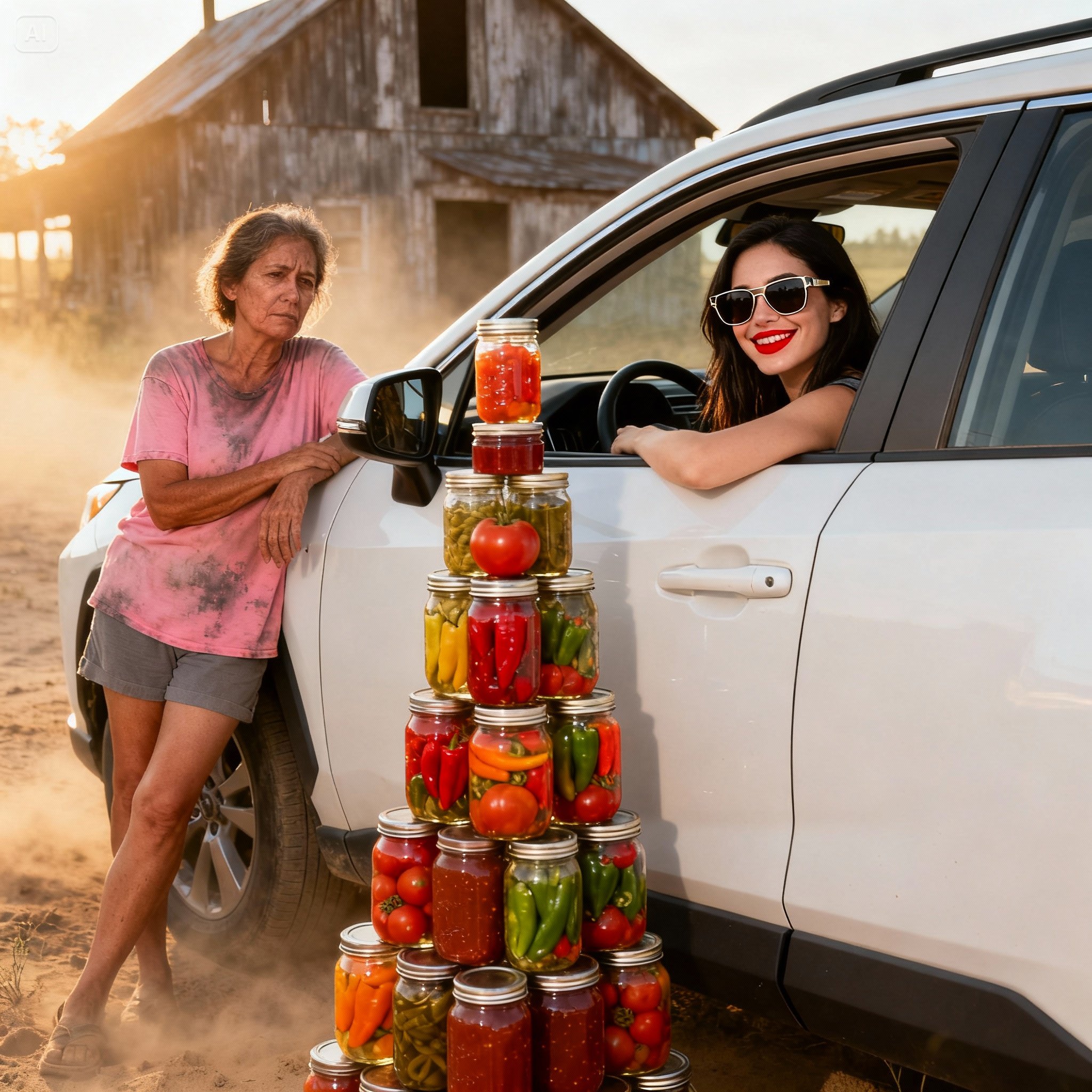 The daughter-in-law, as usual, waited for her 30 jars of homemade preserves sitting comfortably in the air-conditioned Jeep. And I presented her with the bill: 200 euros…