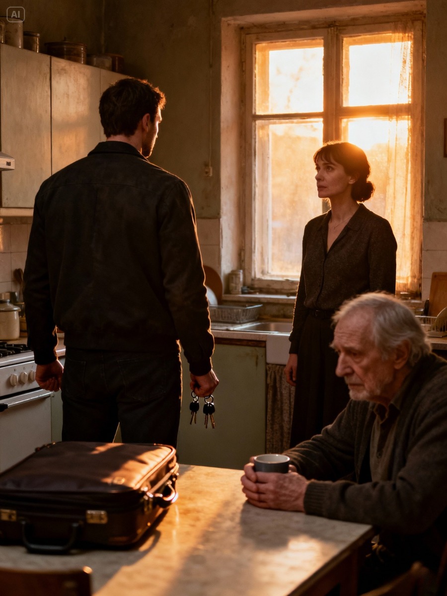 My husband was in the kitchen, gripping his coffee mug so hard his knuckles turned white. He wasn’t looking at me; he was looking through me.