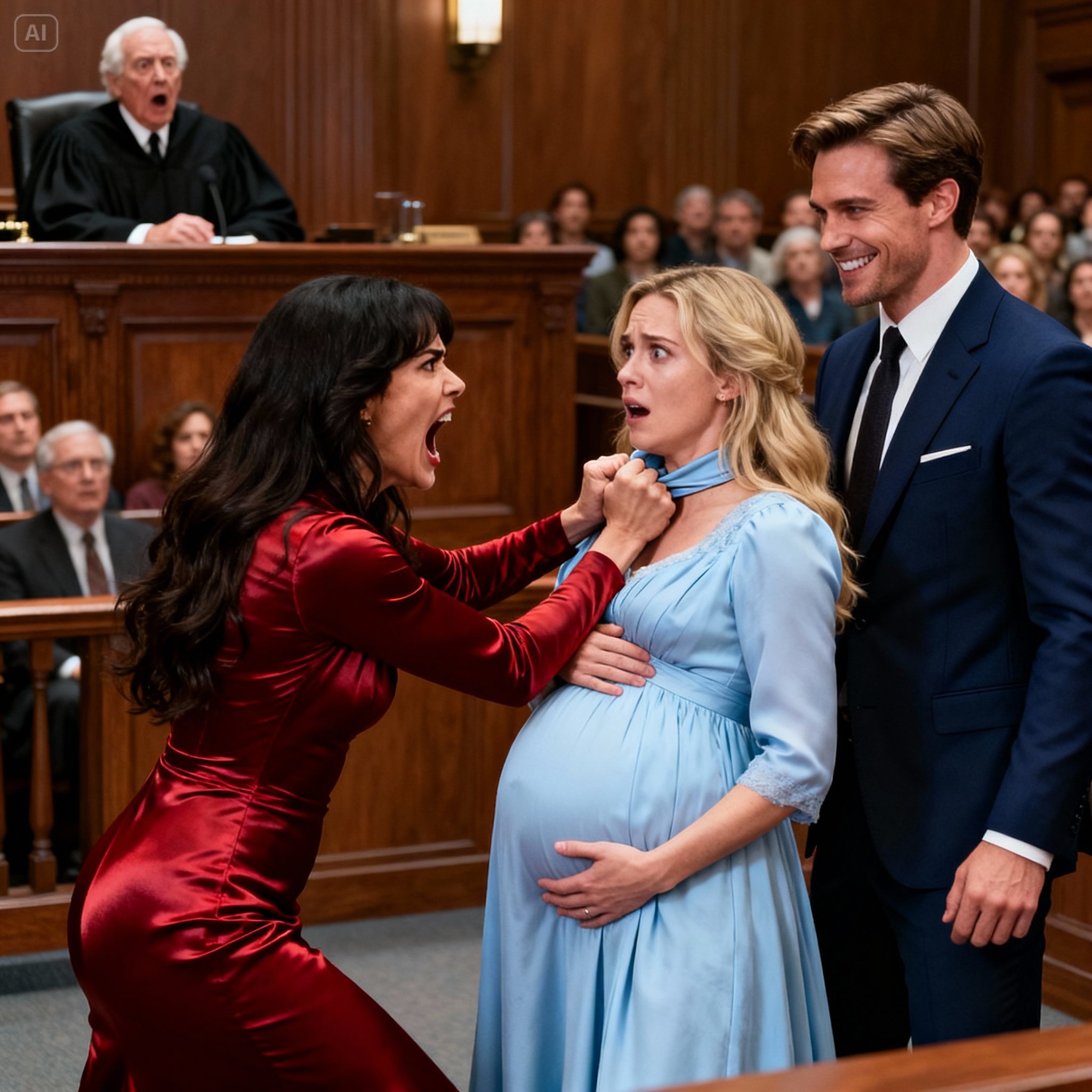 “The mistress strikes his pregnant wife in the face in court; the millionaire doesn’t know that the judge is his father”