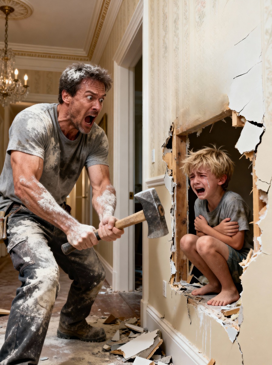 CRYING WAS HEARD FROM THE WALL OF THE MANSION — FATHER BREAKS THE PLASTER AND FINDS THE IMPOSSIBLE