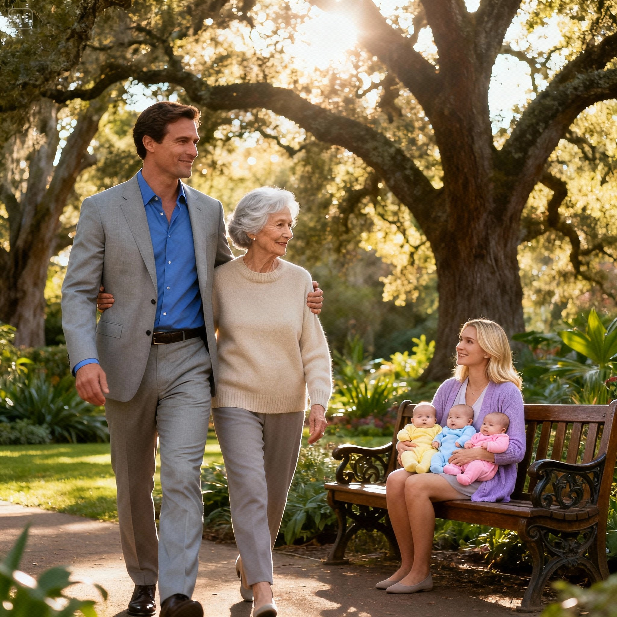 A millionaire took his mother for a quiet walk in the park — and froze when he spotted his ex asleep on a bench with three infants.