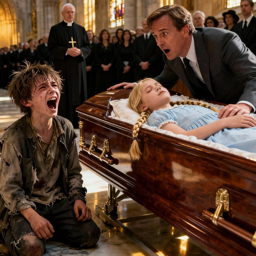 “Stop. Do not bury her. Your daughter is alive.” A homeless Black boy ran toward the coffin and revealed a horrific truth that left the millionaire speechless.