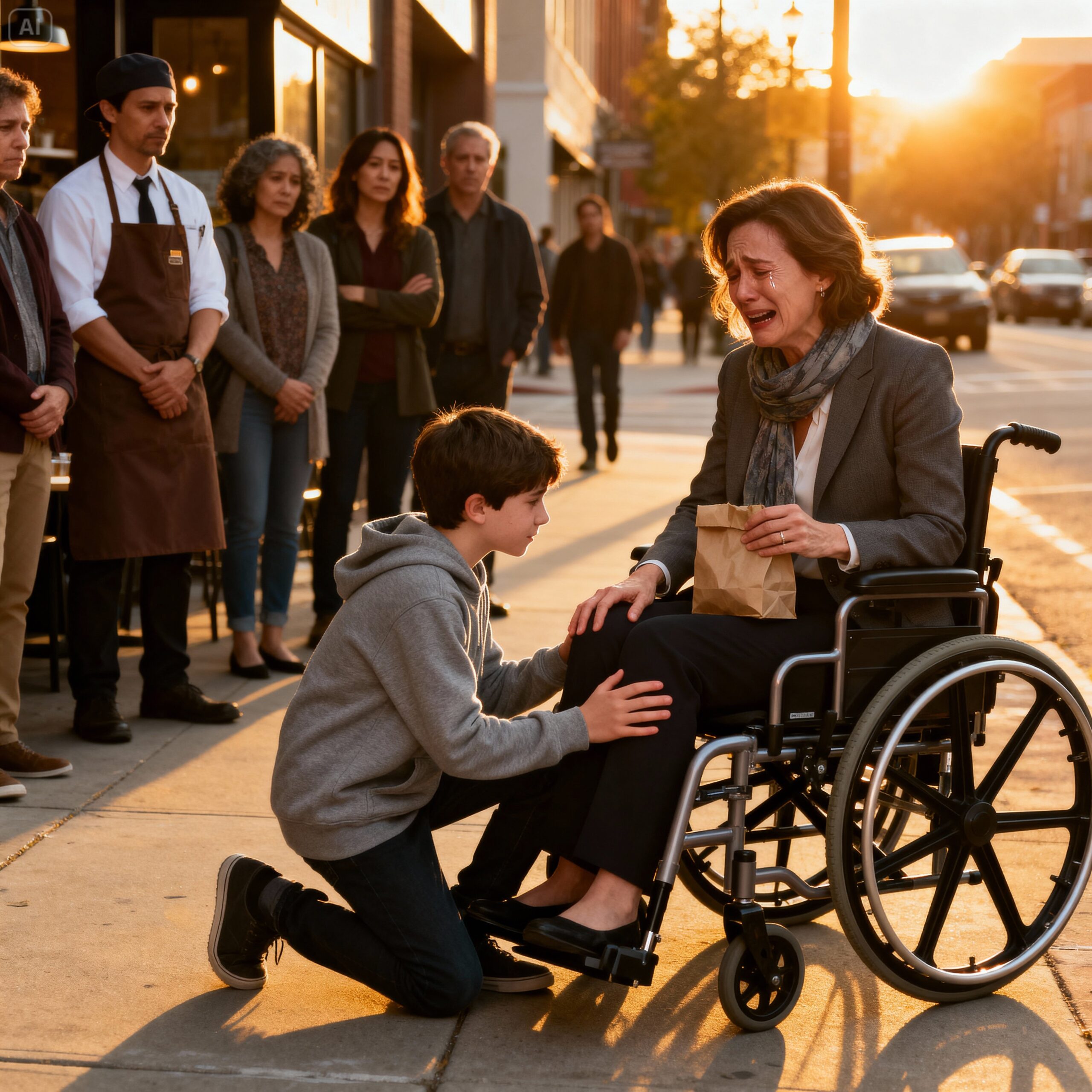 The poor Black boy asked the paralyzed millionaire: “Can I heal you in exchange for those leftovers?” She smiled… and then everything changed.