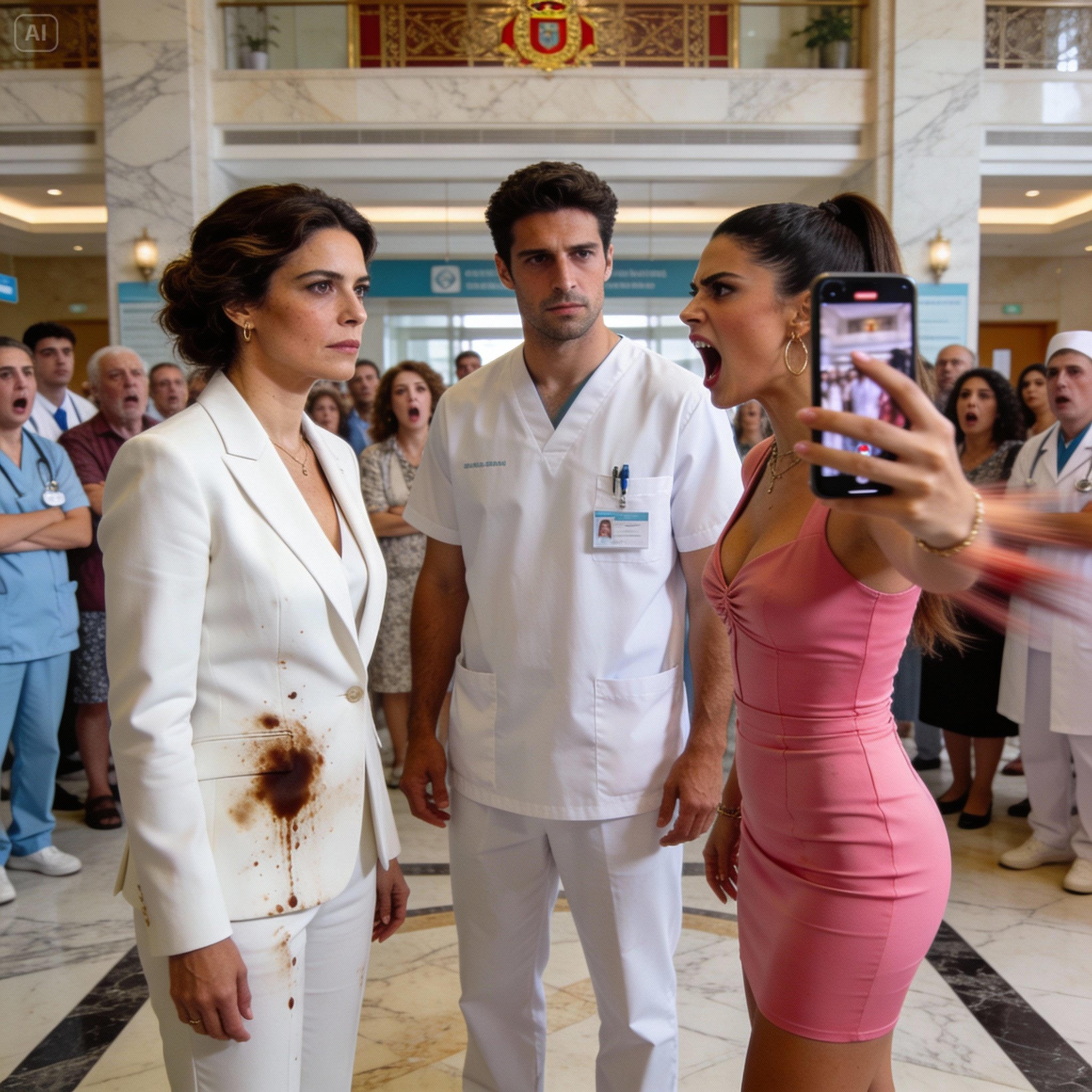 The intern spilled coffee on my designer suit and screamed: “Do you know who my husband is? He’s the owner of this hospital!”. What she didn’t know was that “her husband” was actually my husband, and I was the owner of the entire building.