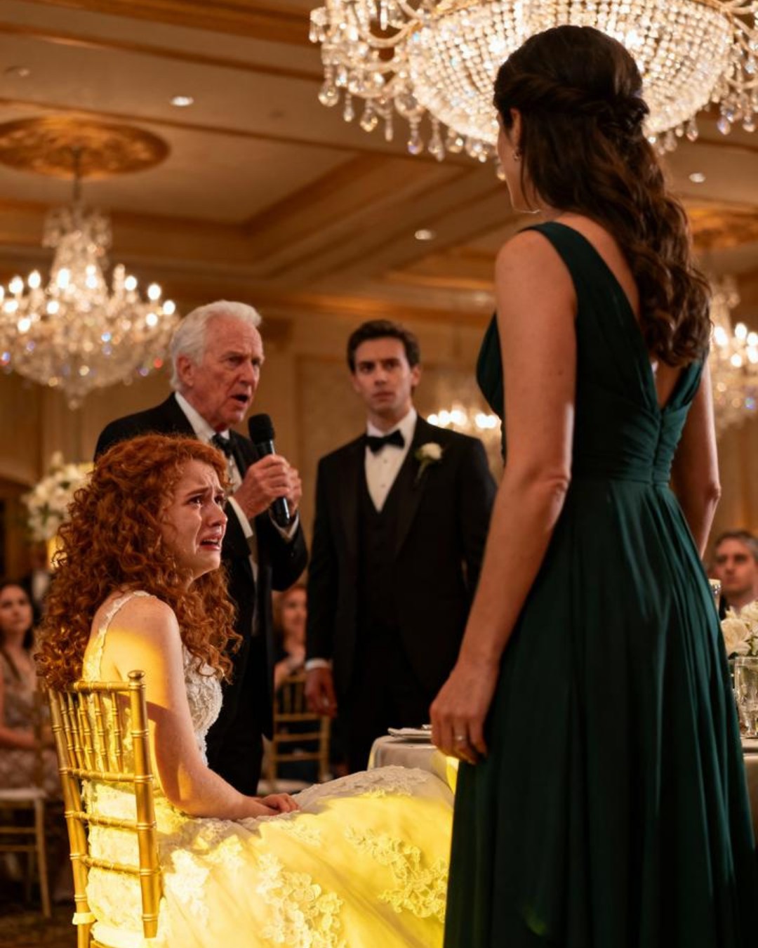 I raised my daughter alone, and at her wedding, her wealthy father-in-law tried to humiliate me in front of 300 guests — until I stood up calmly and asked: “Do you even know who I am?”, and watched as the hall fell silent beneath the light of the crystal chandeliers.