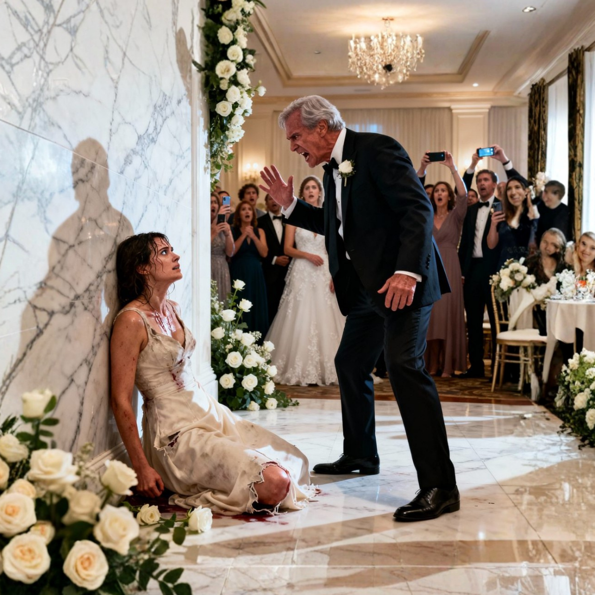 My father gave my sister the house on her wedding day. I said no. He immediately slammed my head against the wall in front of everyone. I had no idea a guest was watching me live. That night, five million people saw me bleed. It was the end of his life and the beginning of mine…