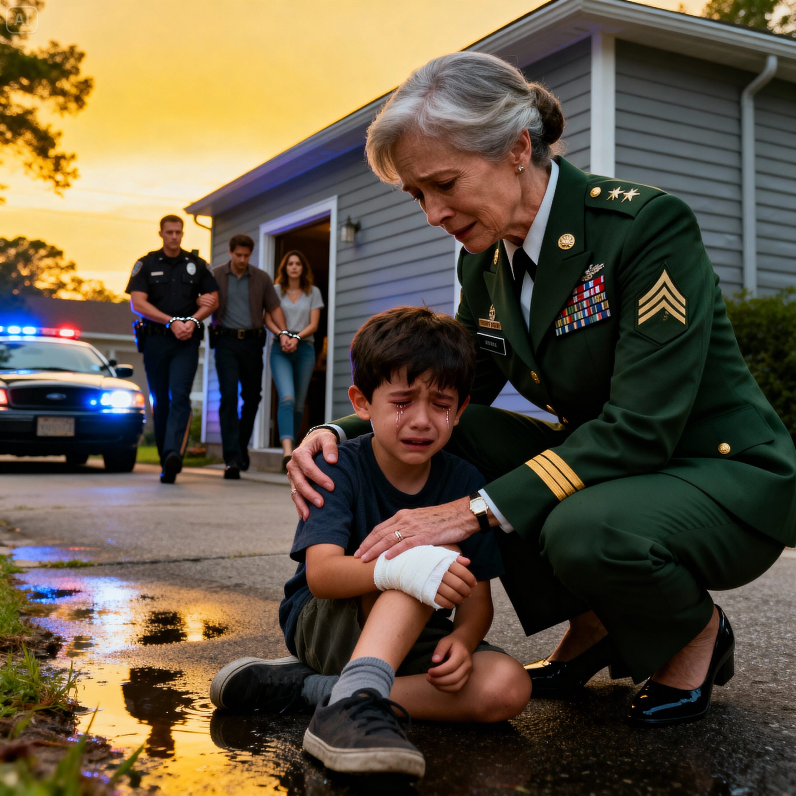 I never told my son-in-law that I was a retired military interrogator. To him, I was just “free childcare.” At dinner, his mother made me eat standing in the kitchen, sneering, “Servants don’t sit with the family.” I stayed silent. Then I found my four-year-old grandson locked in a pitch-dark closet for “crying too loud.” My son-in-law smirked. “He needs to toughen up—just like his weak grandma.” I didn’t yell. I calmly locked every door, asked them all to sit down… and what happened next made it impossible for them to stay in their seats.