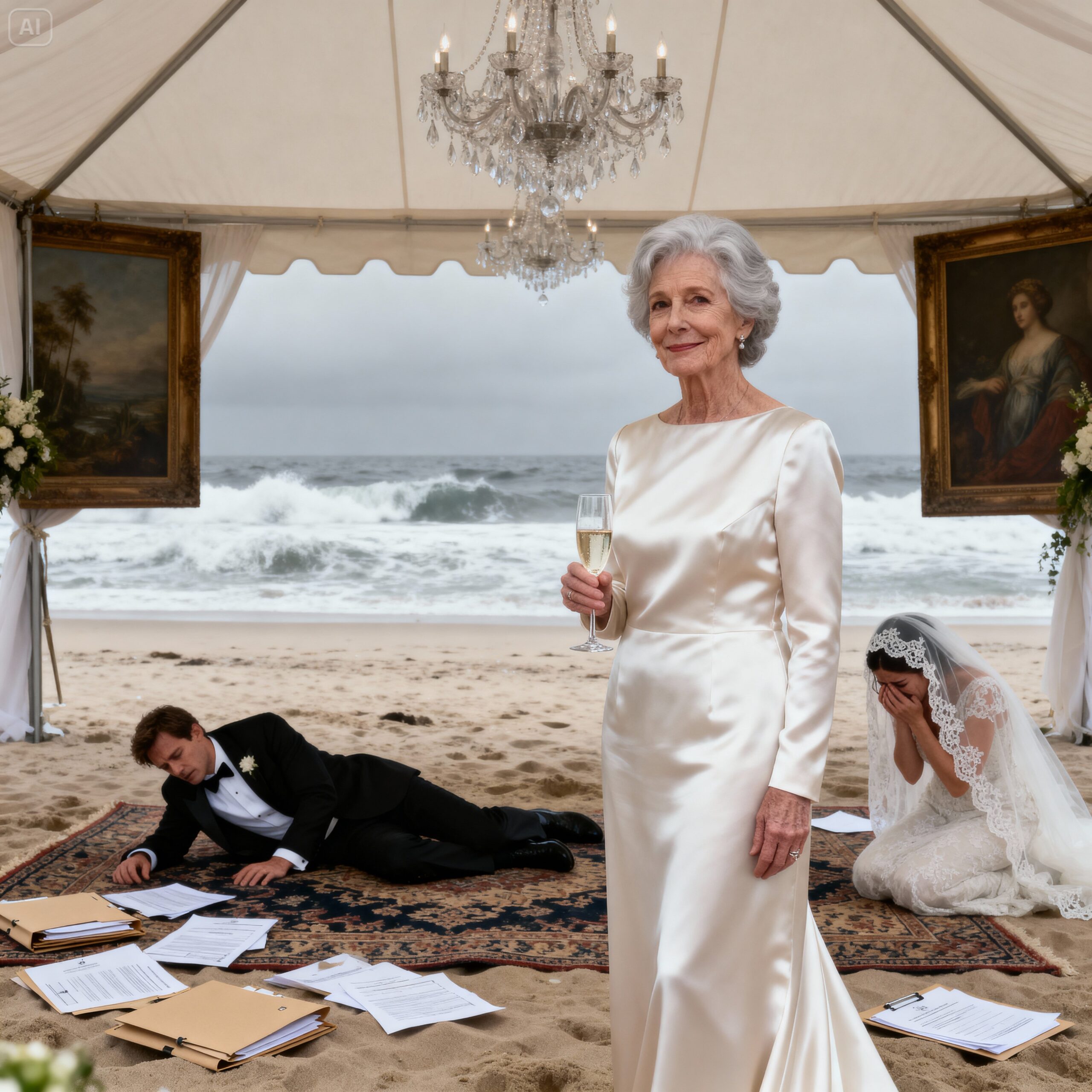 At my daughter’s wedding, her fiancé leaned in with a smug smile: “Pay fifty thousand dollars or disappear from our lives forever”. My daughter didn’t even flinch—she coolly suggested I start preparing for a lonely room in an old-age home. I felt the anger burn, but I didn’t raise my voice. I calmly sipped my champagne and smiled. “You forgot one thing.” Minutes later, the music faltered, whispers spread, and the perfect wedding collapsed into chaos.