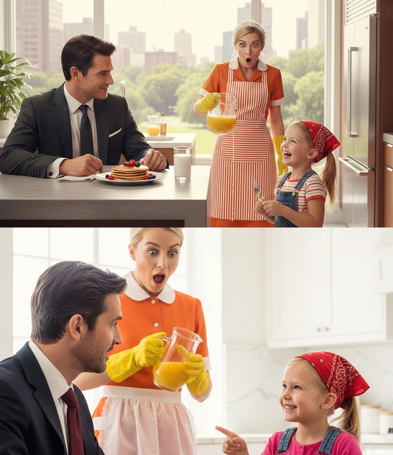 “Can I have coffee with you?” The maid’s daughter asked the billionaire—His response was truly surprising!