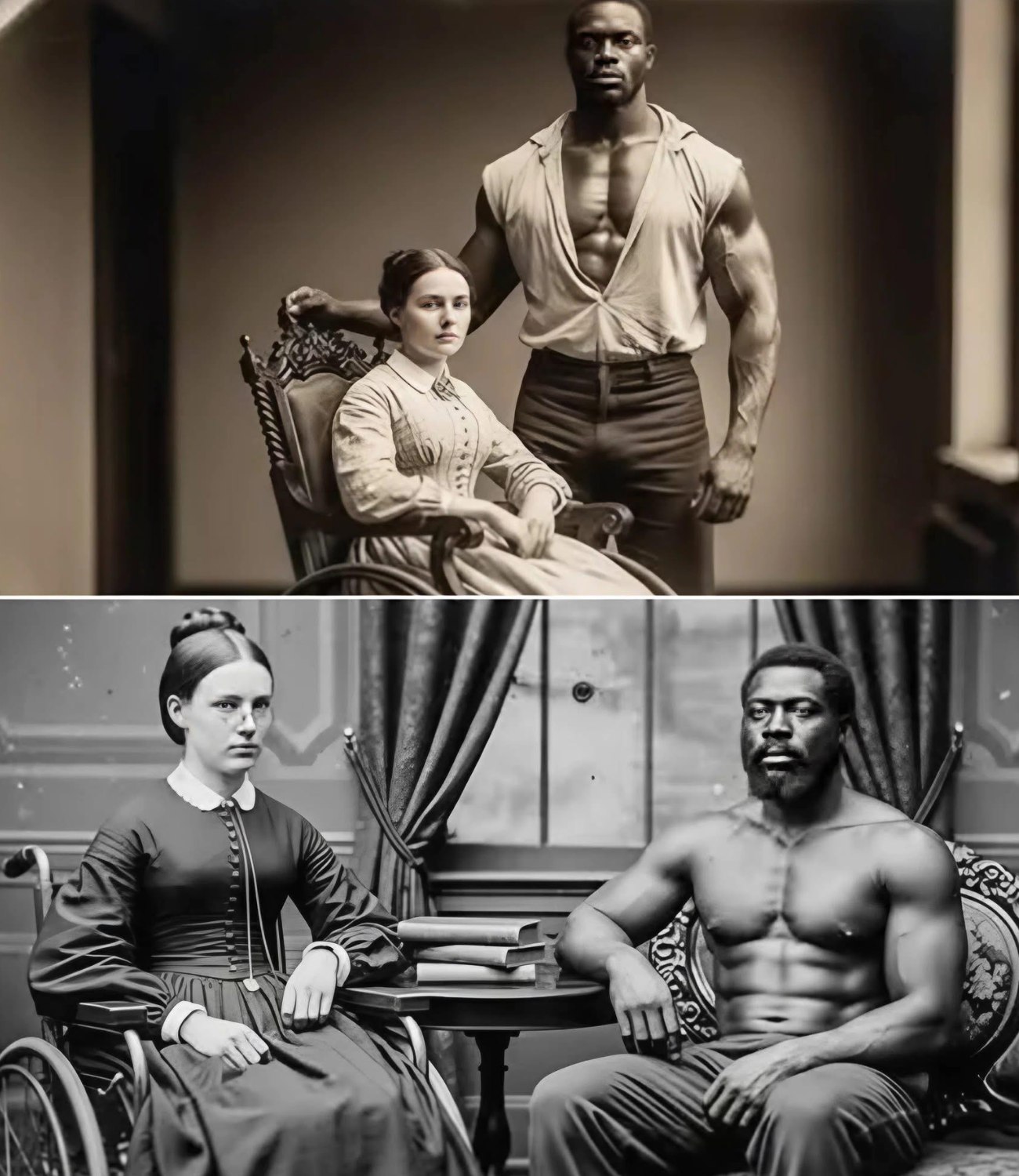 She is considered unfit for marriage, so her father married her to the strongest slave, Virginia, 1856.