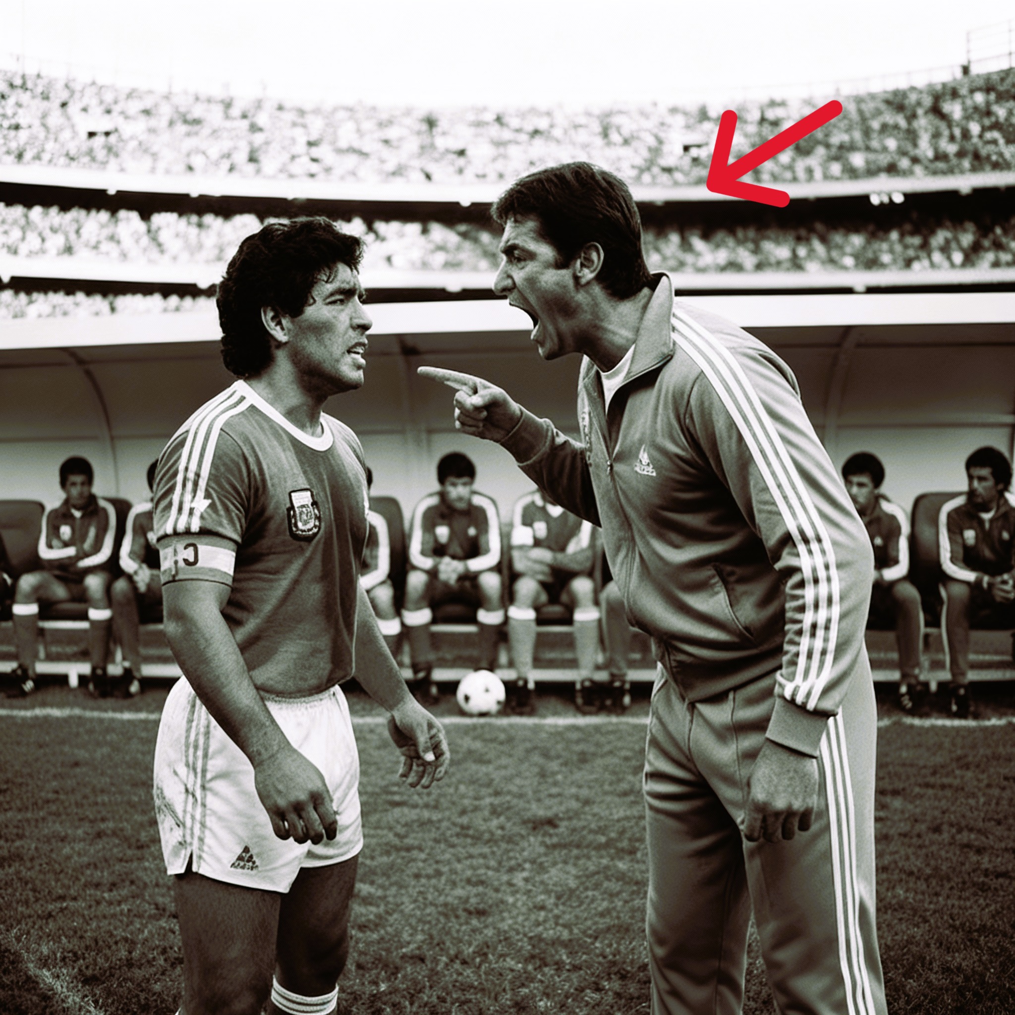 THE COACH TRIED TO HUMILIATE HIM BY LEAVING HIM ON THE BENCH, BUT MARADONA RESPONDED WITH 5 MINUTES OF MAGIC THAT SILENCED THE ENTIRE CLUB