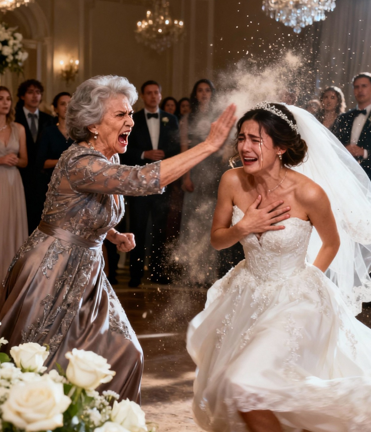 I thought my wedding day would be the happiest moment of my life, until my elite mother-in-law suddenly slapped me in front of everyone and screamed: “How dare you sit in my chair without my permission, you filthy girl!”