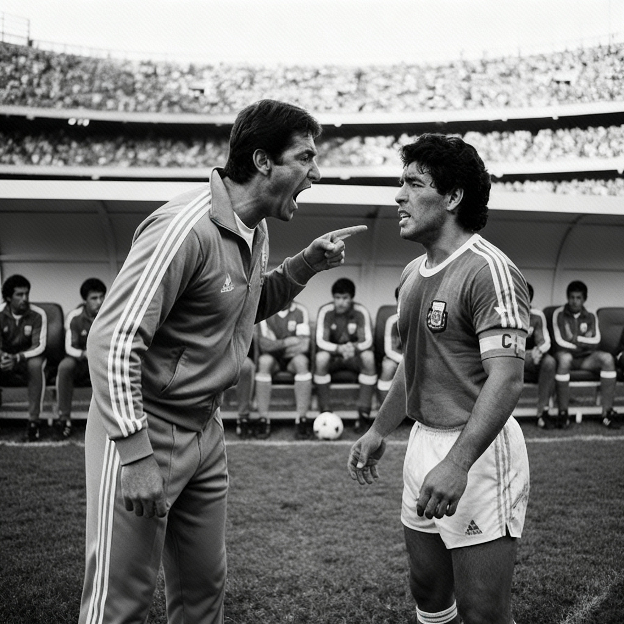 THE COACH TRIED TO HUMILIATE HIM BY BENCHING HIM, BUT MARADONA RESPONDED WITH 5 MINUTES OF MAGIC THAT SILENCED THE ENTIRE CLUB