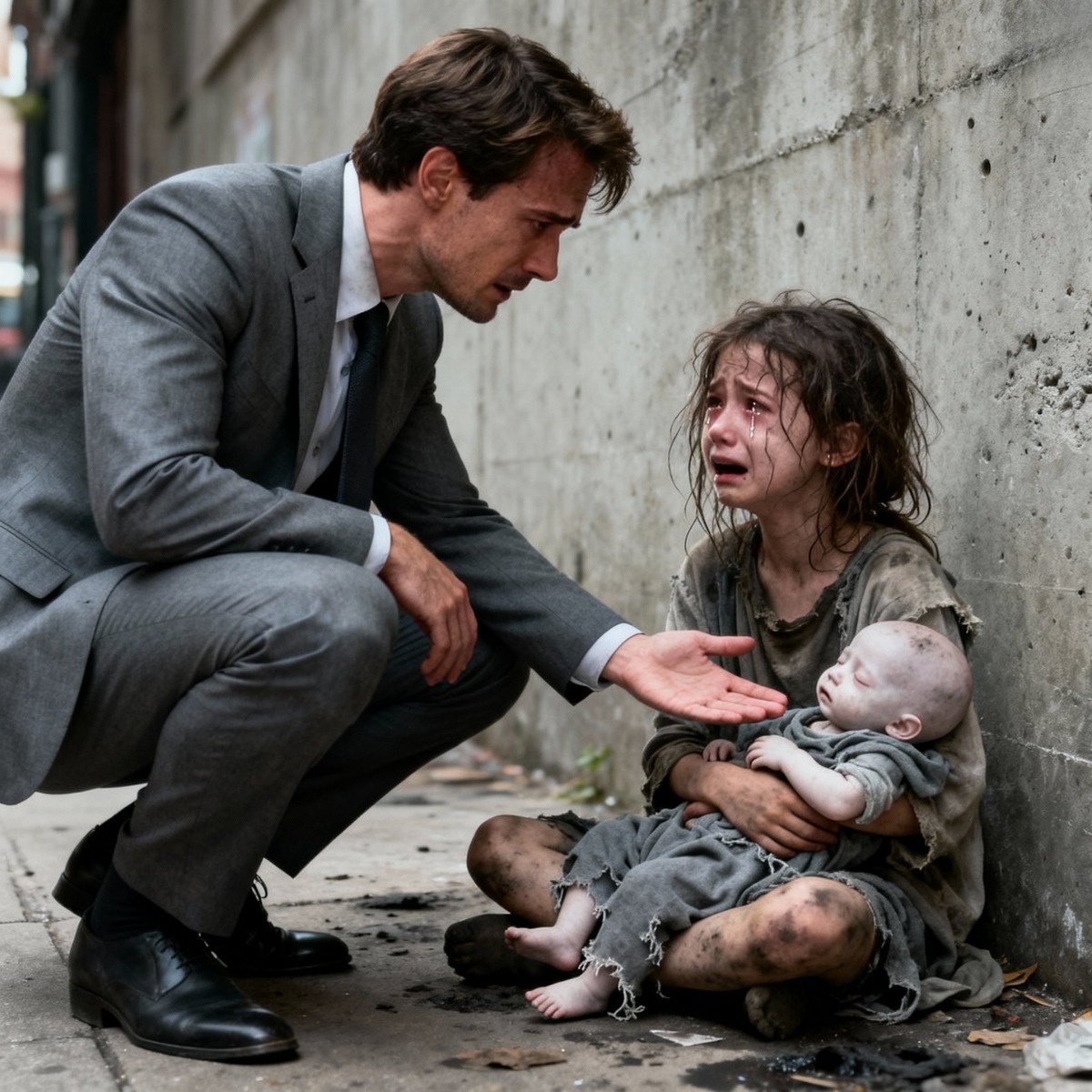 A street girl begs: “Please bury my sister” – The widowed millionaire’s response will surprise you.