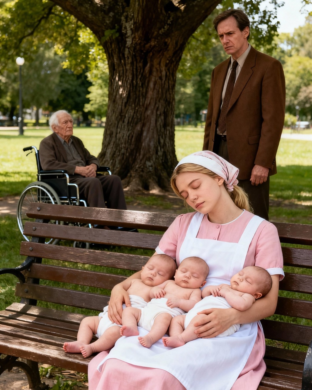 He took his father for a walk and found his housekeeper sleeping in the plaza with three babies. What he discovered changed his life forever.