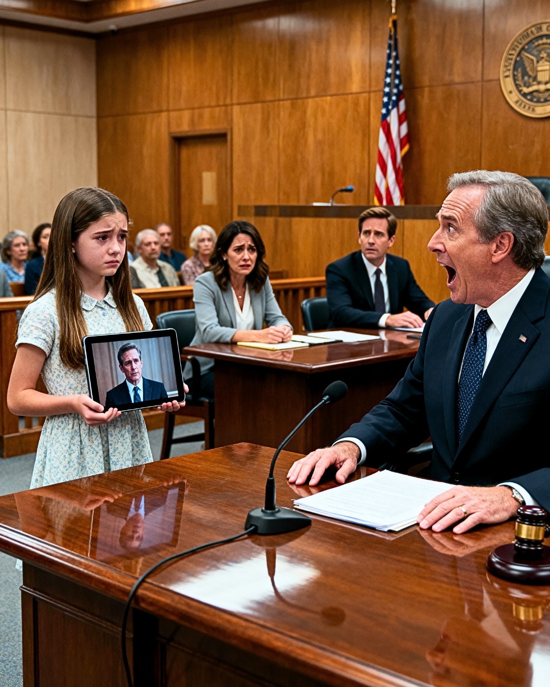 My husband filed for divorce, and my ten-year-old daughter asked the judge: “Your Honor, can I show you something Mom doesn’t know?” The judge nodded. When the video started, the entire courtroom went silent.