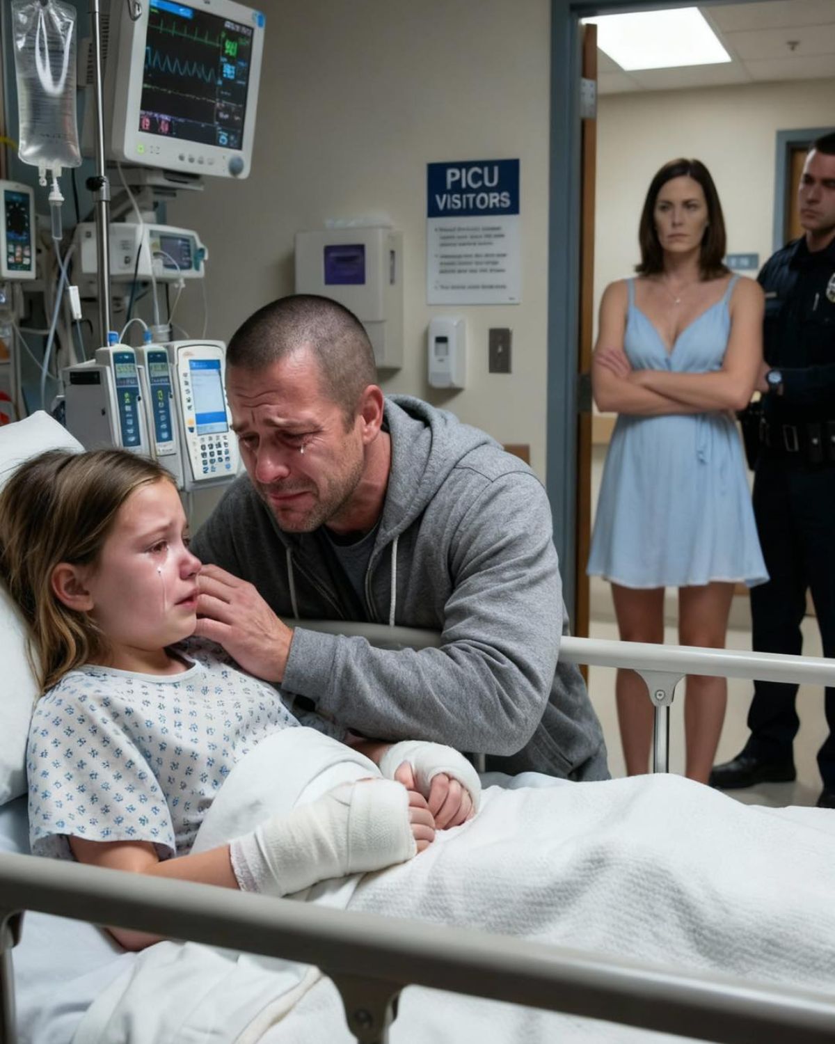 The hospital called: “Your 8-year-old daughter is in critical condition.” When I arrived, my daughter whispered: “My stepmother burned my hands… she said thieves deserve it.” I only took bread because I was hungry.