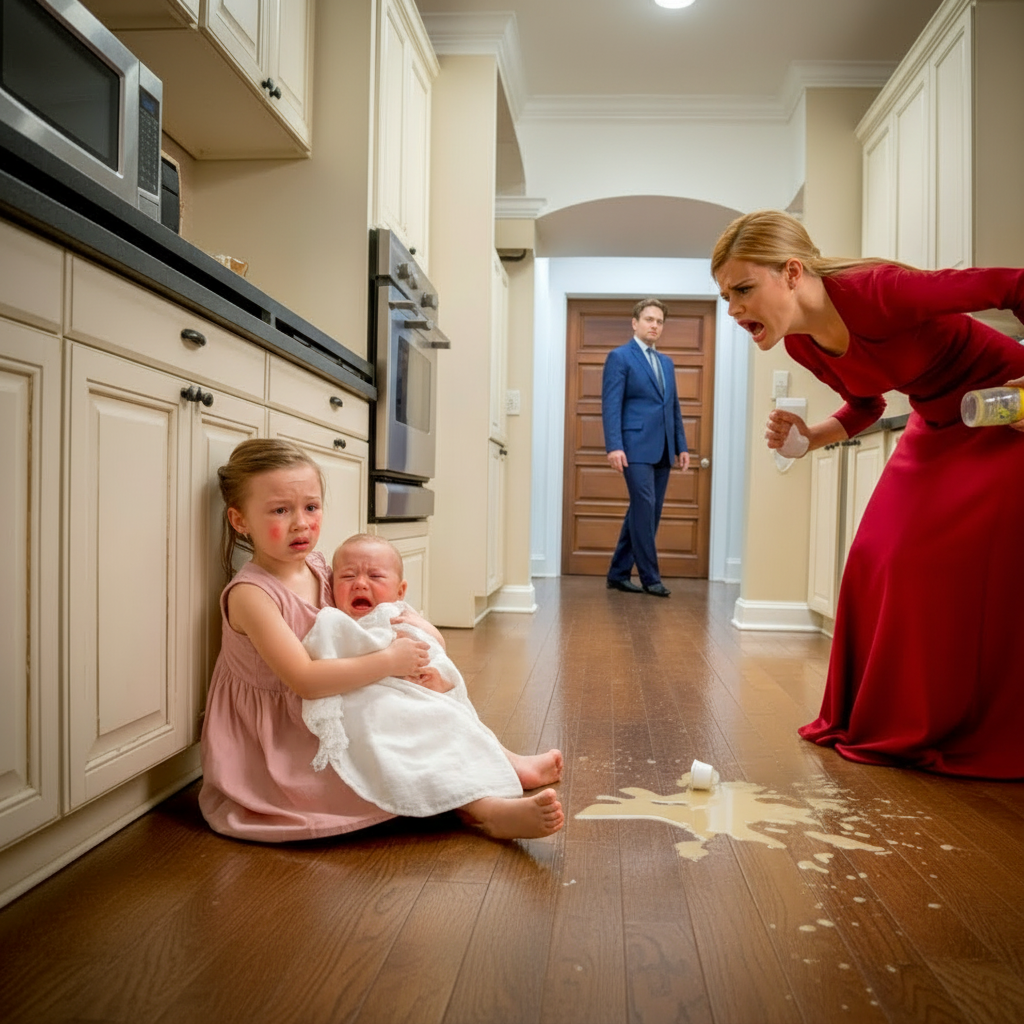 Little girl cries and begs “Don’t hurt us” — Suddenly, the millionaire father arrives home and shouts…