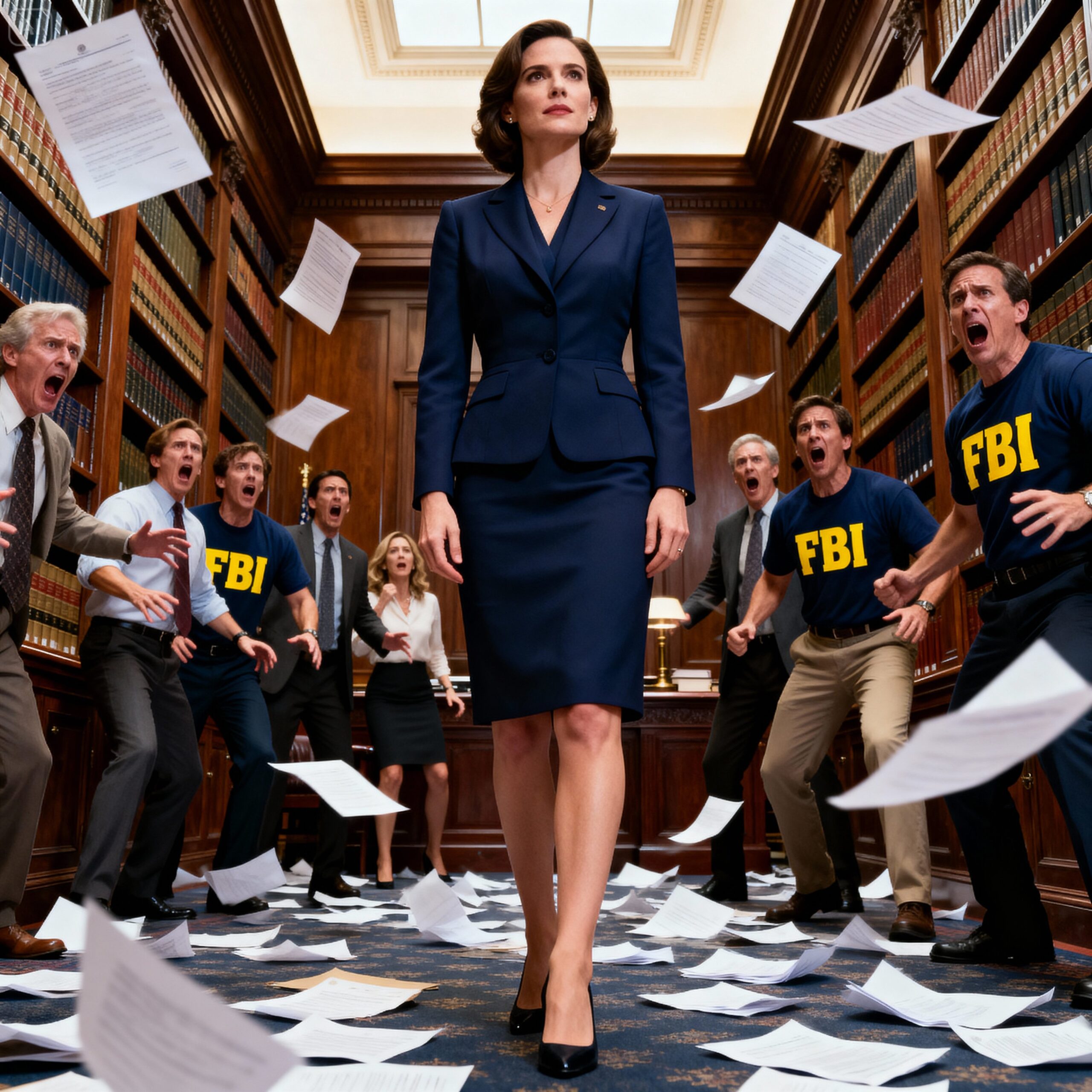 ‘We need to talk,’ my dad said, seating me across from my seven-months-pregnant sister and my husband—the father of her baby. They slid me a contract, demanded I sign over my 51% of the family company because I was ‘too emotional to lead.’ I smiled, signed everything… and then told them I’d filed for bankruptcy that morning. Dad locked the library doors, called in men with a syringe—he thought he’d trapped me. He didn’t know about the FBI listening through my brooch.