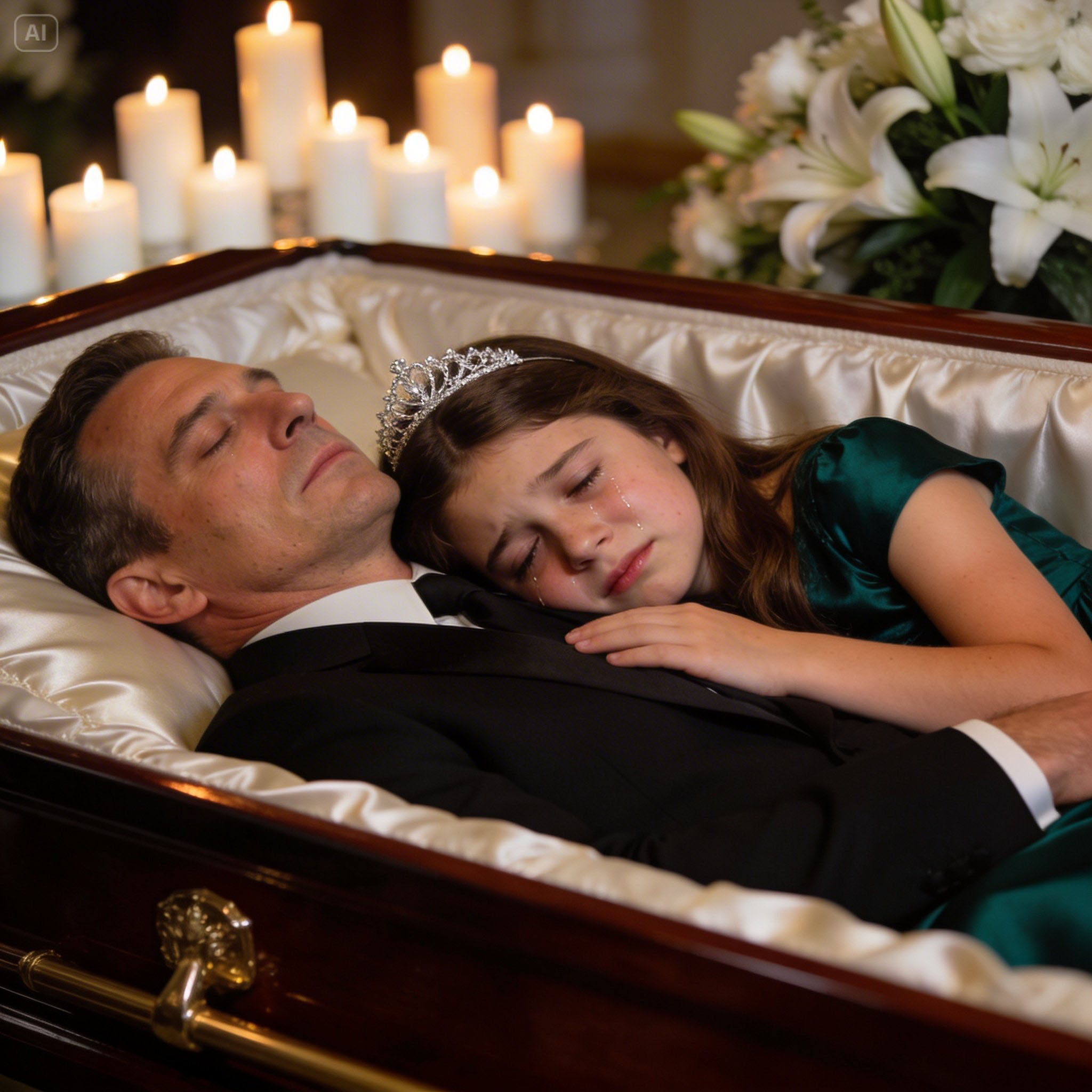 An 8-Year-Old Girl Stood Beside Her Father’s Casket for Hours… Then Something Happened That Made Everyone Freeze