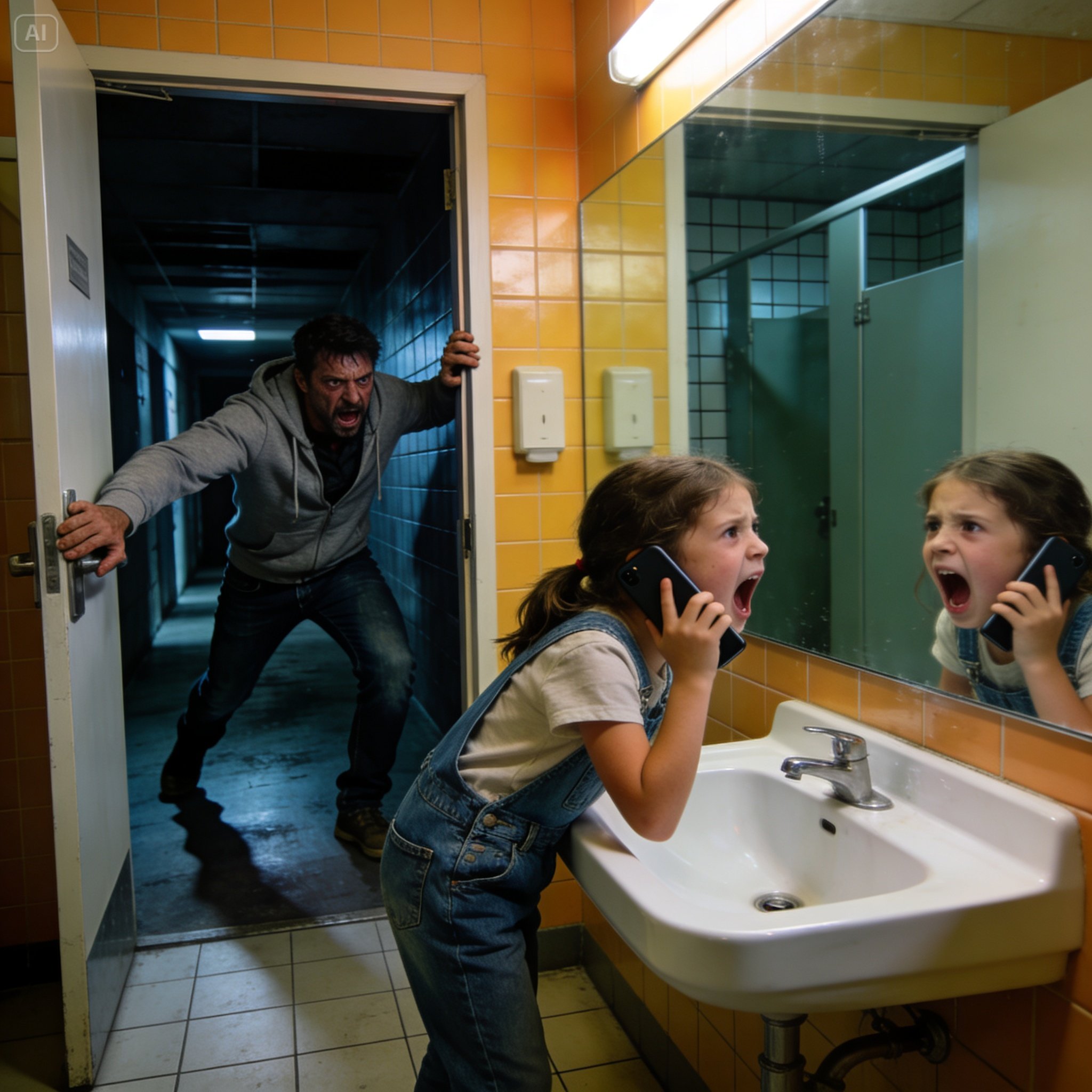 A girl whispered to 911: “I’m hiding in the school bathroom… someone is following me.” The police rushed to the scene and were horrified to discover the terrifying truth…