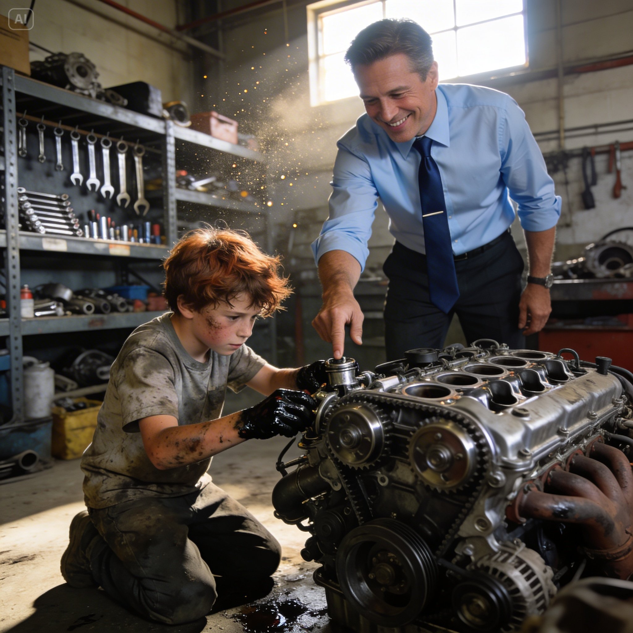 “If you fix this engine, I’ll give you my job,” the boss said mockingly, without imagining who the boy really was…