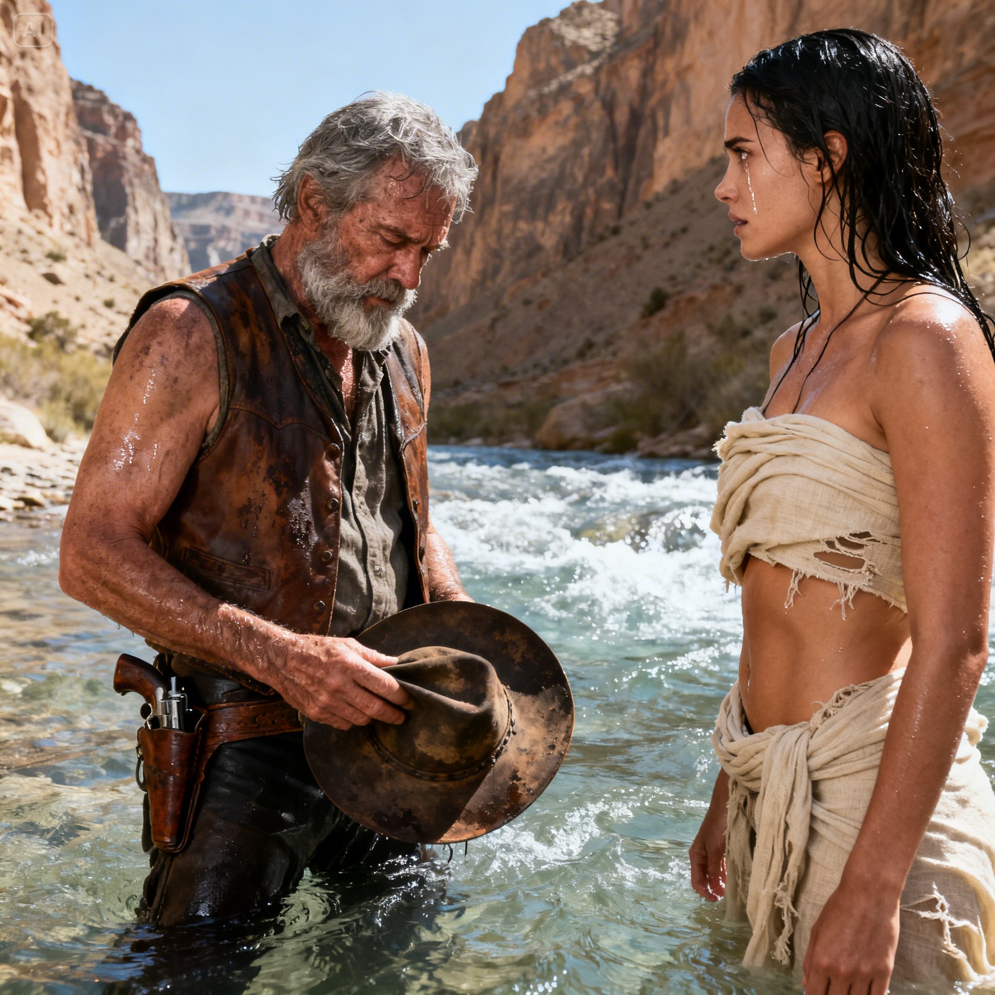 A WIDOWER rancher finds a young VIRGIN bathing in his stream… when he SEES her beautiful face… The water of the stream flowed in peace until the eyes of that widower rancher caught a vision that froze his world.